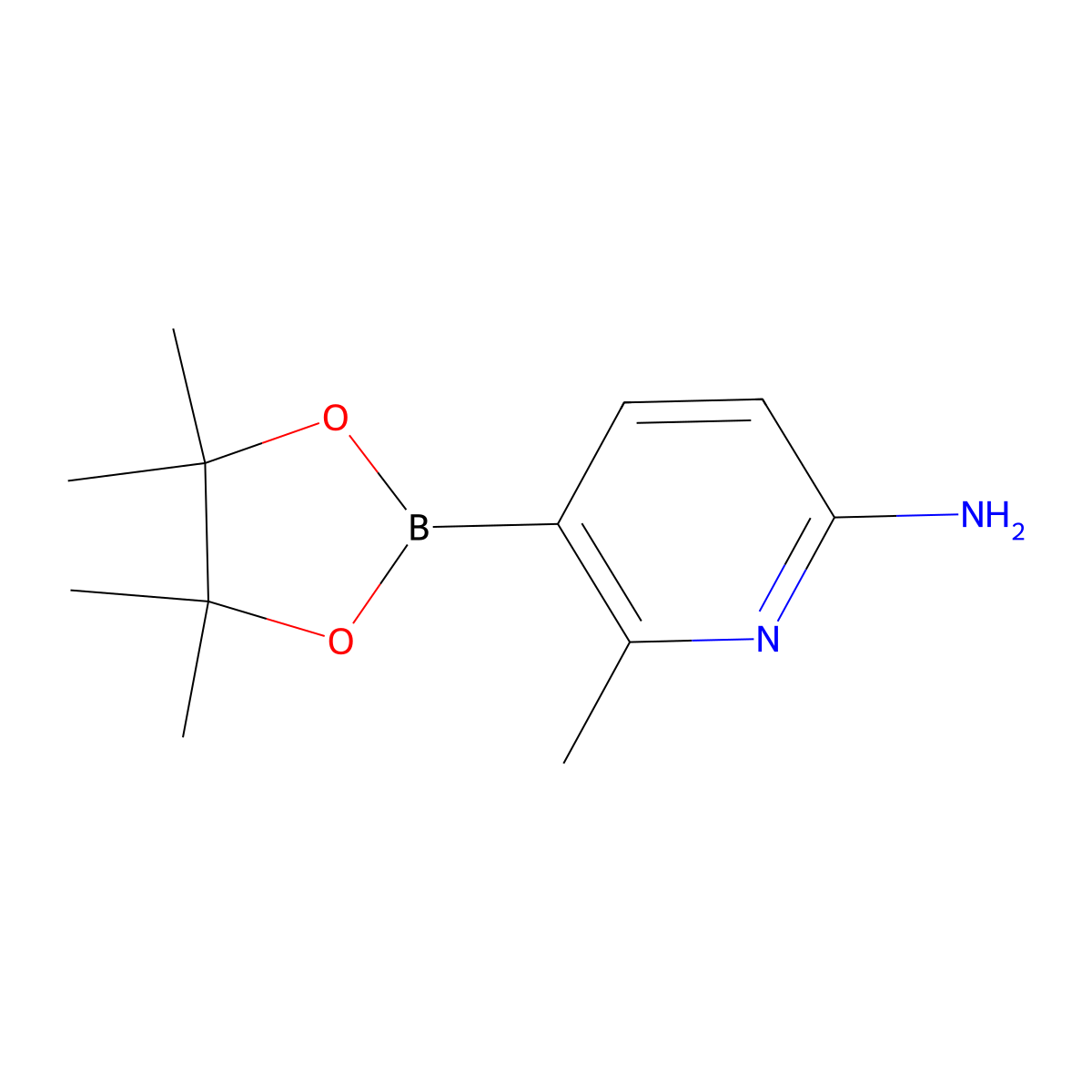6-Methyl-5-(4,4,5,5-tetramethyl-1,3,2-dioxaborolan-2-yl)pyridin-2-amine molecular structure, CAS 1220219-97-5