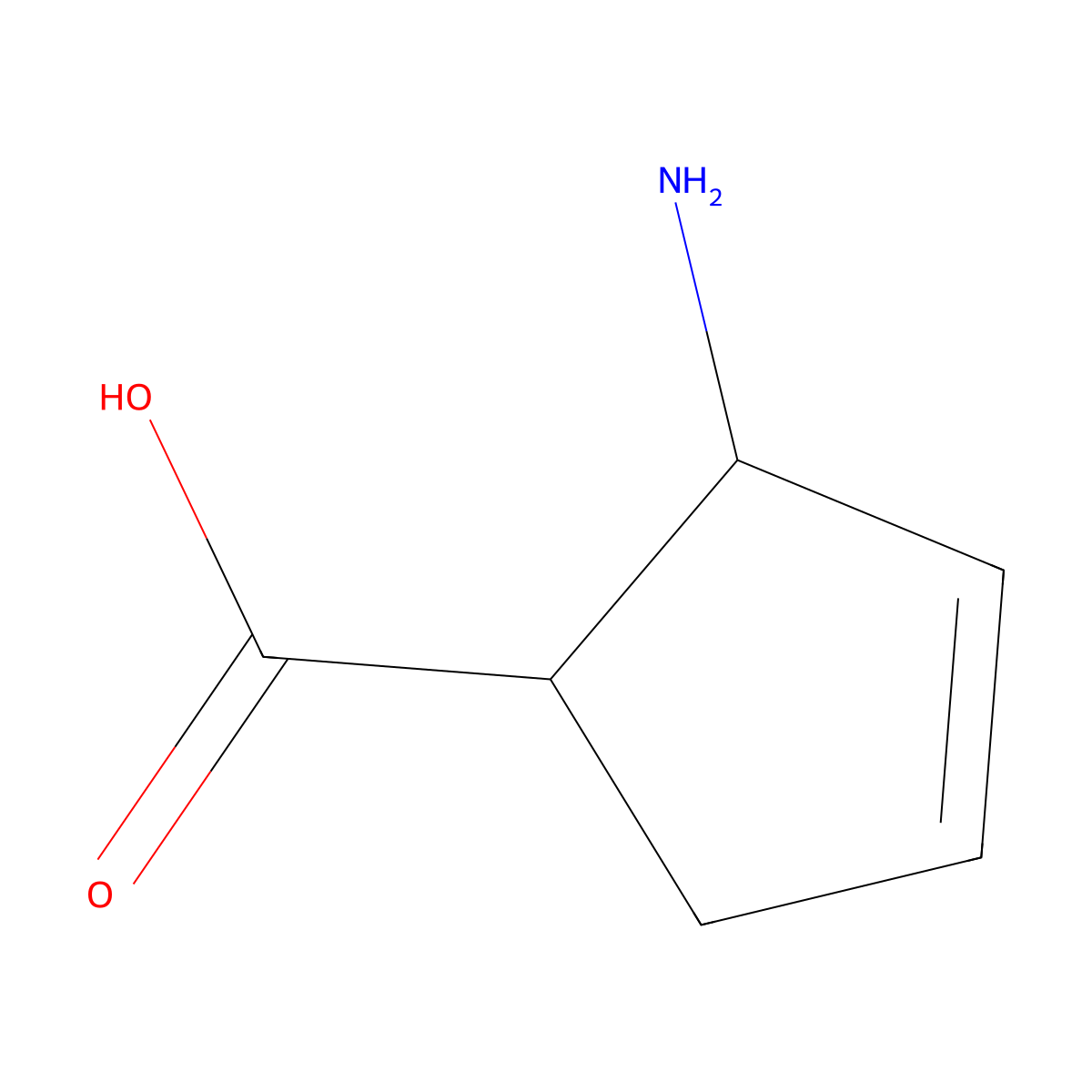 2-Aminocyclopent-3-ene-1-carboxylic acid molecular structure, CAS 122022-98-4