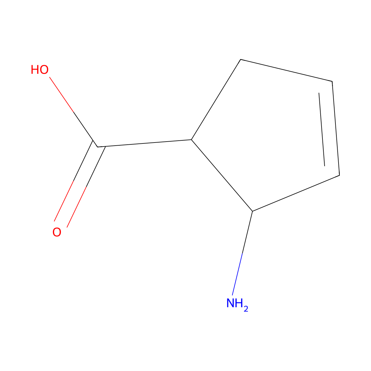 2-Aminocyclopent-3-ene-1-carboxylic acid molecular structure, CAS 122022-98-4
