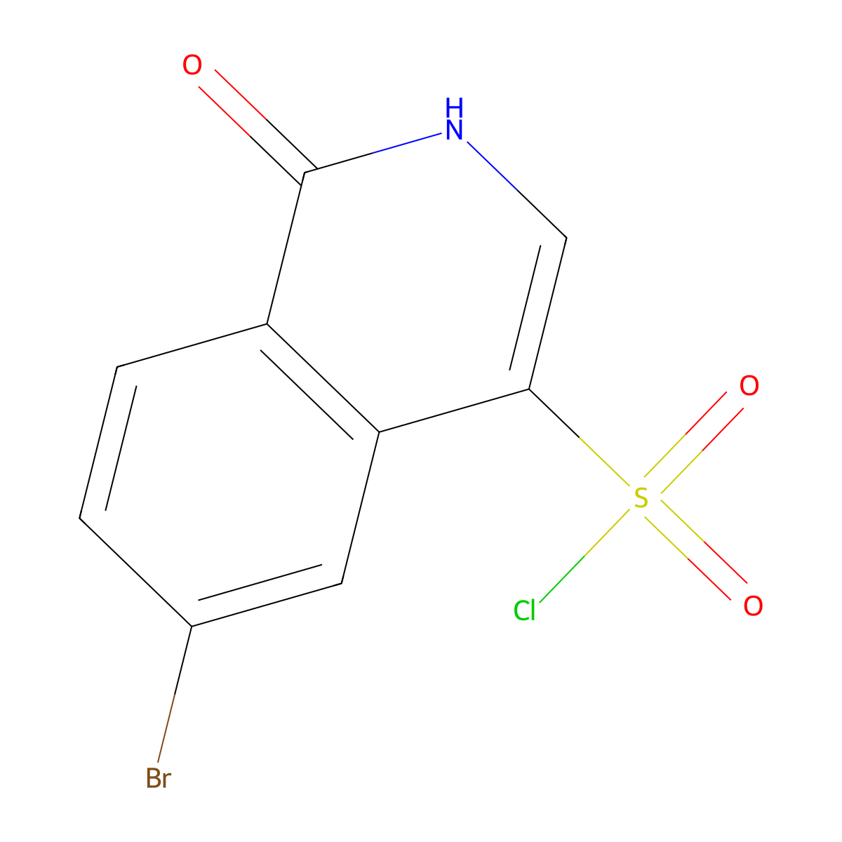 6-Bromo-1-oxo-1,2-dihydroisoquinoline-4-sulfonyl chloride molecular structure, CAS 1220229-87-7