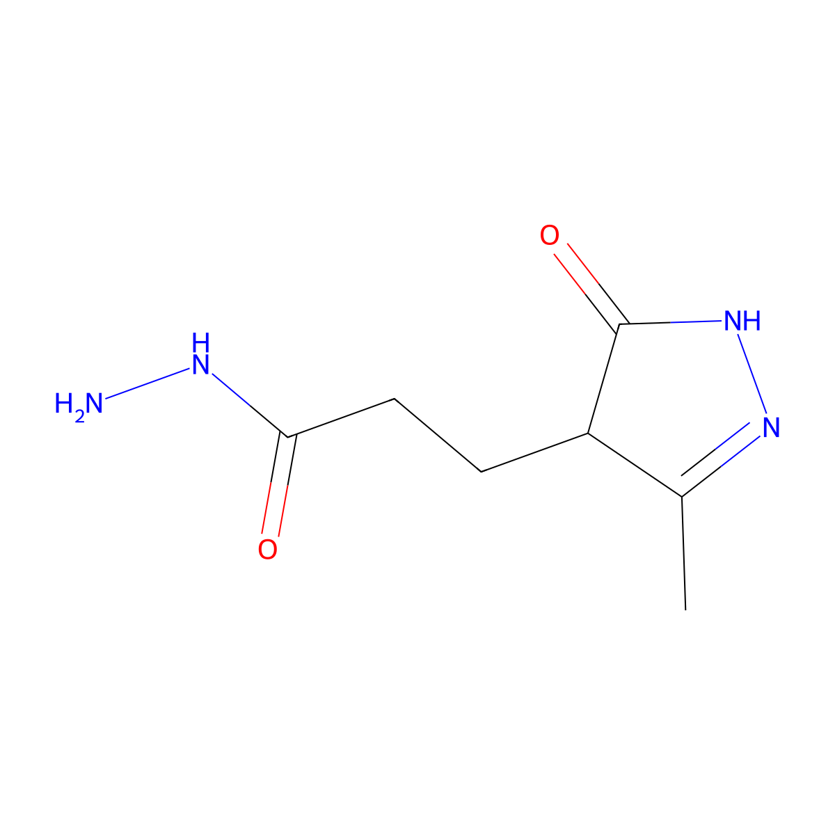 3-(3-methyl-5-oxo-4,5-dihydro-1H-pyrazol-4-yl)propanehydrazide molecular structure, CAS 122023-84-1