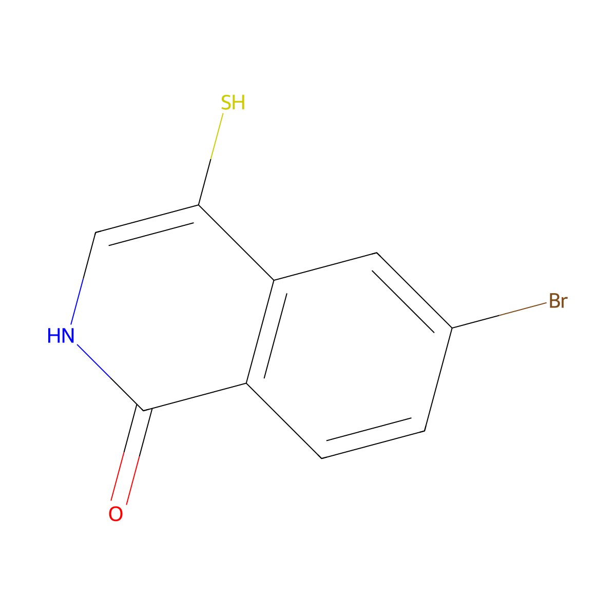 6-Bromo-4-mercaptoisoquinolin-1(2H)-one molecular structure, CAS 1220230-57-8