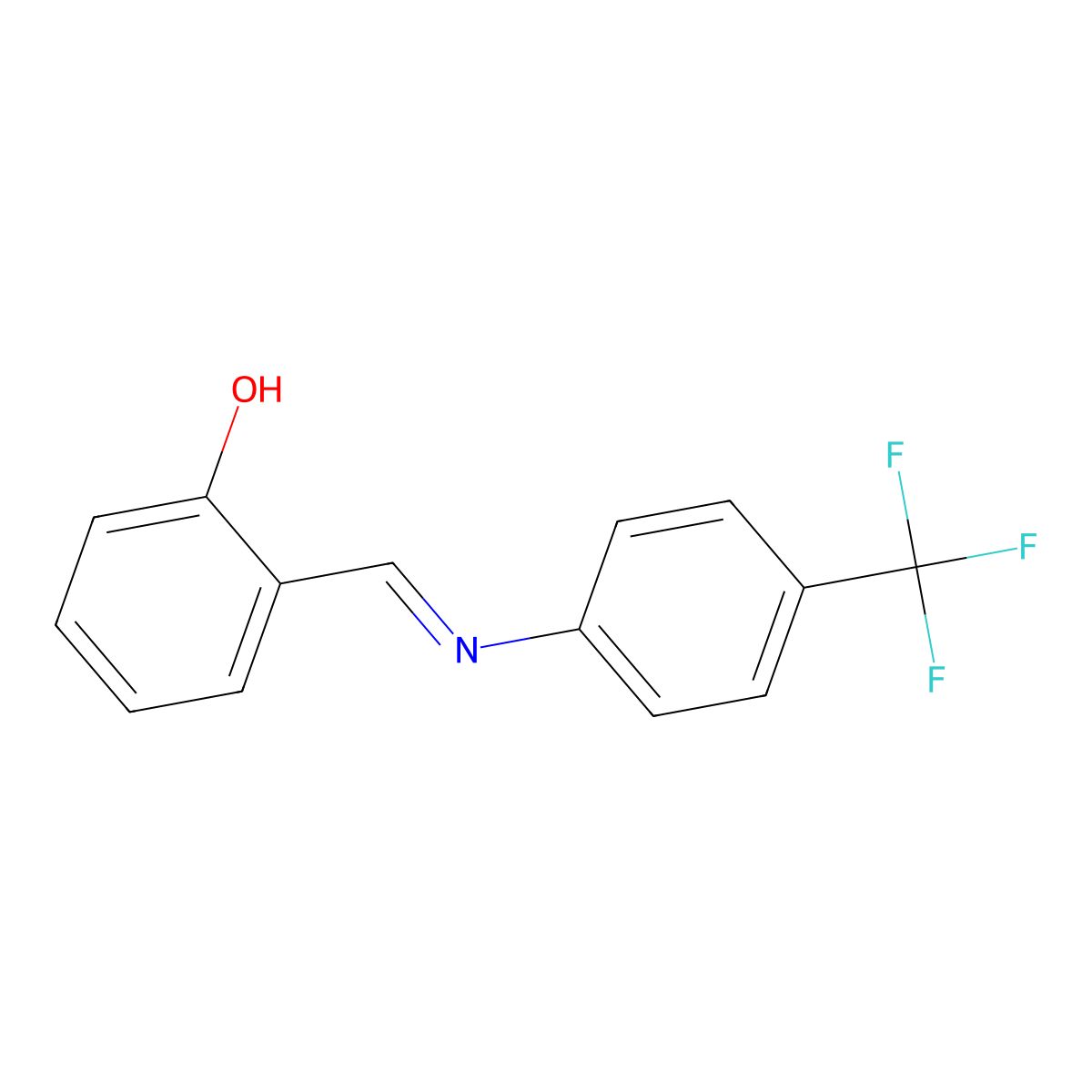 2-((E)-{[4-(trifluoromethyl)phenyl]imino}methyl)phenol molecular structure, CAS 1220247-60-8