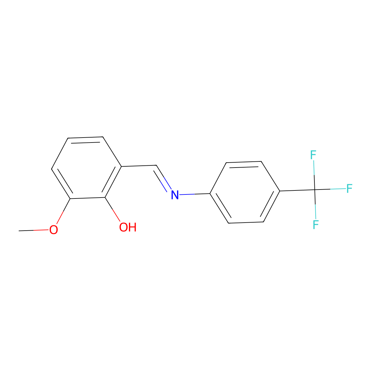 2-methoxy-6-((E)-{[4-(trifluoromethyl)phenyl]imino}methyl)phenol molecular structure, CAS 1220247-62-0