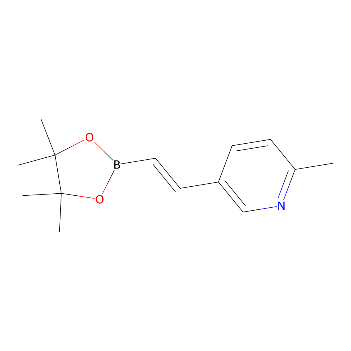 (e)-2-Methyl-5-(2-(4,4,5,5-tetramethyl-1,3,2-dioxaborolan-2-yl)vinyl)pyridine molecular structure, CAS 1220278-78-3