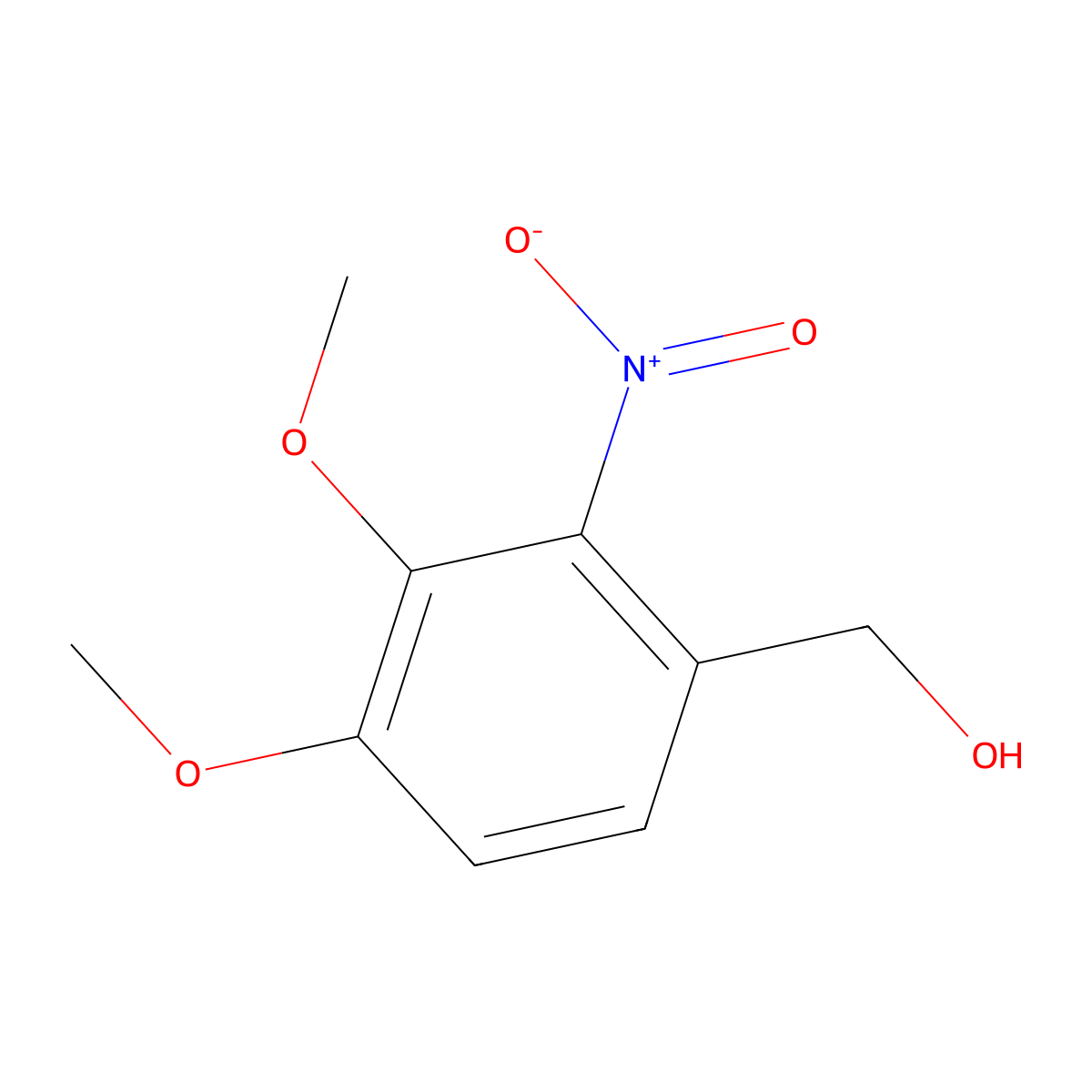 (3,4-Dimethoxy-2-nitrophenyl)methanol molecular structure, CAS 122029-28-1