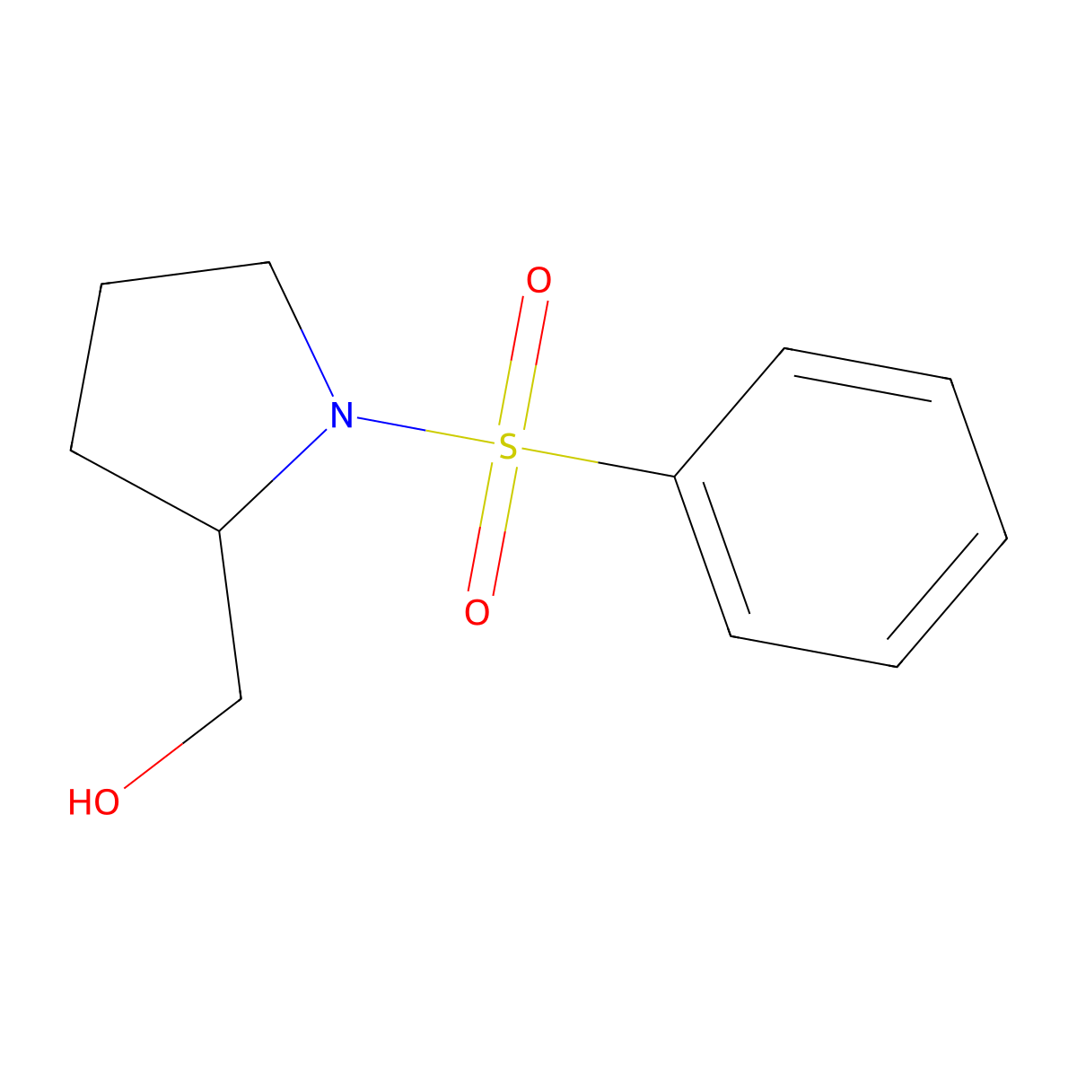 ((2S)-1-(benzenesulfonyl)pyrrolidin-2-yl)methanol molecular structure, CAS 122030-80-2