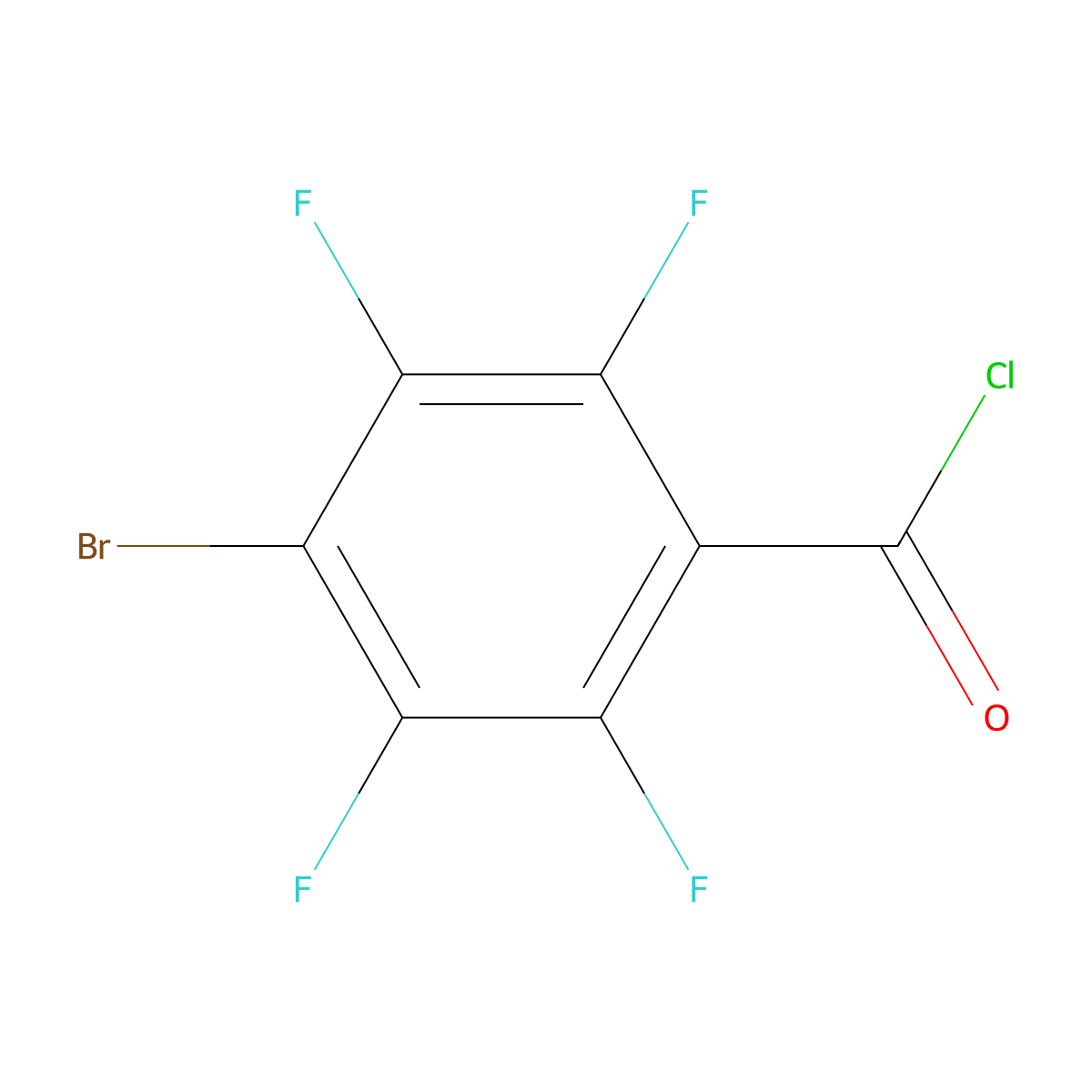 4-Bromo-2,3,5,6-tetrafluorobenzoyl chloride molecular structure, CAS 122033-54-9