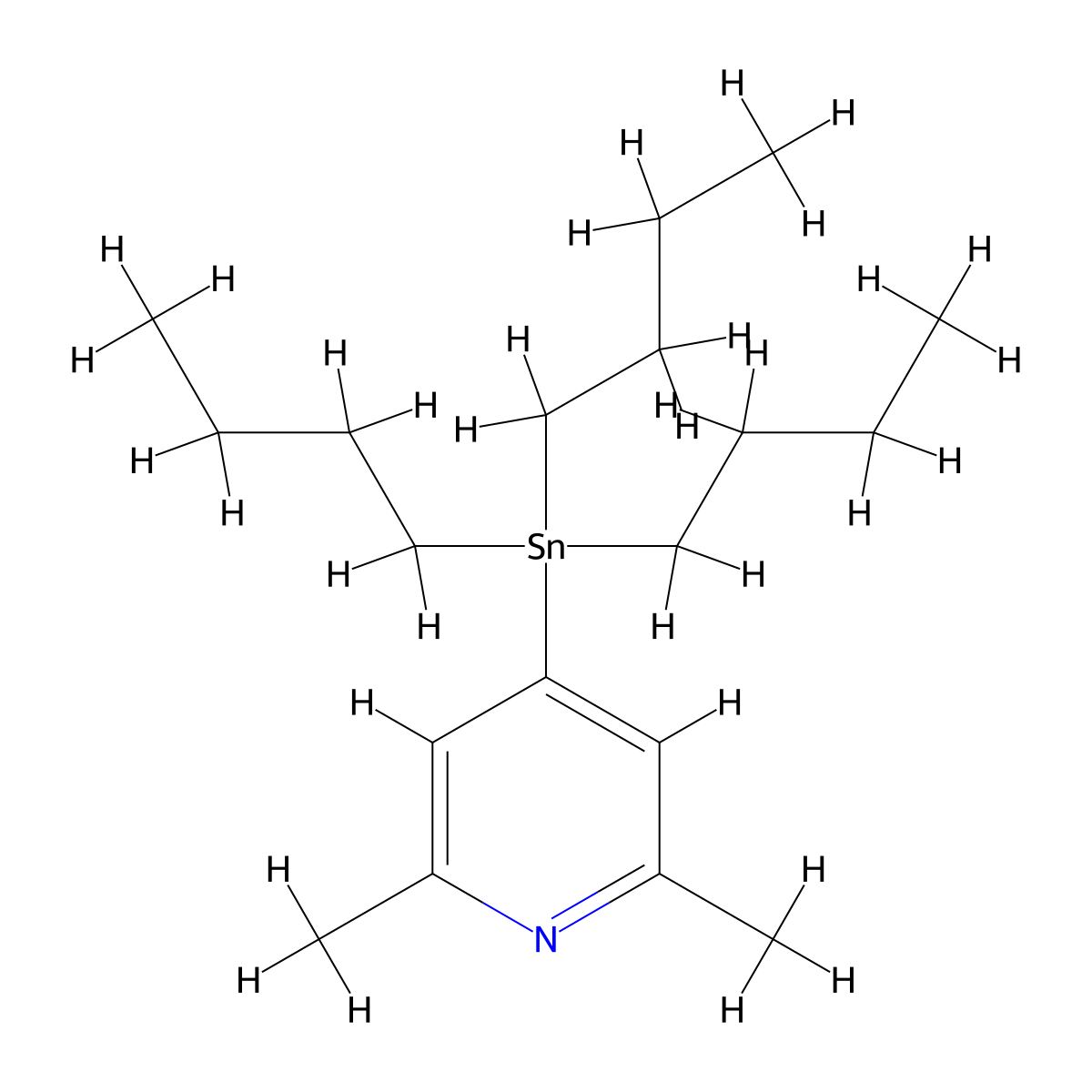 2,6-Dimethyl-4-(tributylstannyl)pyridine molecular structure, CAS 122033-61-8