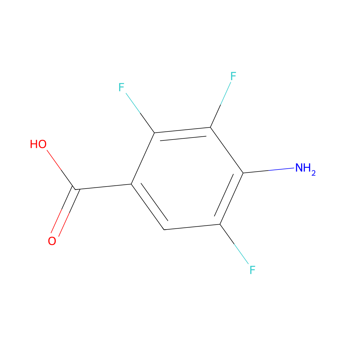 4-Amino-2,3,5-trifluorobenzoic acid molecular structure, CAS 122033-75-4