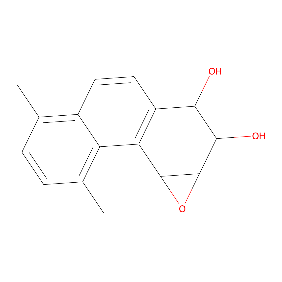 7,8-Dihydroxy-5,6-epoxy-1,4-dimethyl-5,6,7,8-tetrahydrophenanthrene molecular structure, CAS 122033-85-6