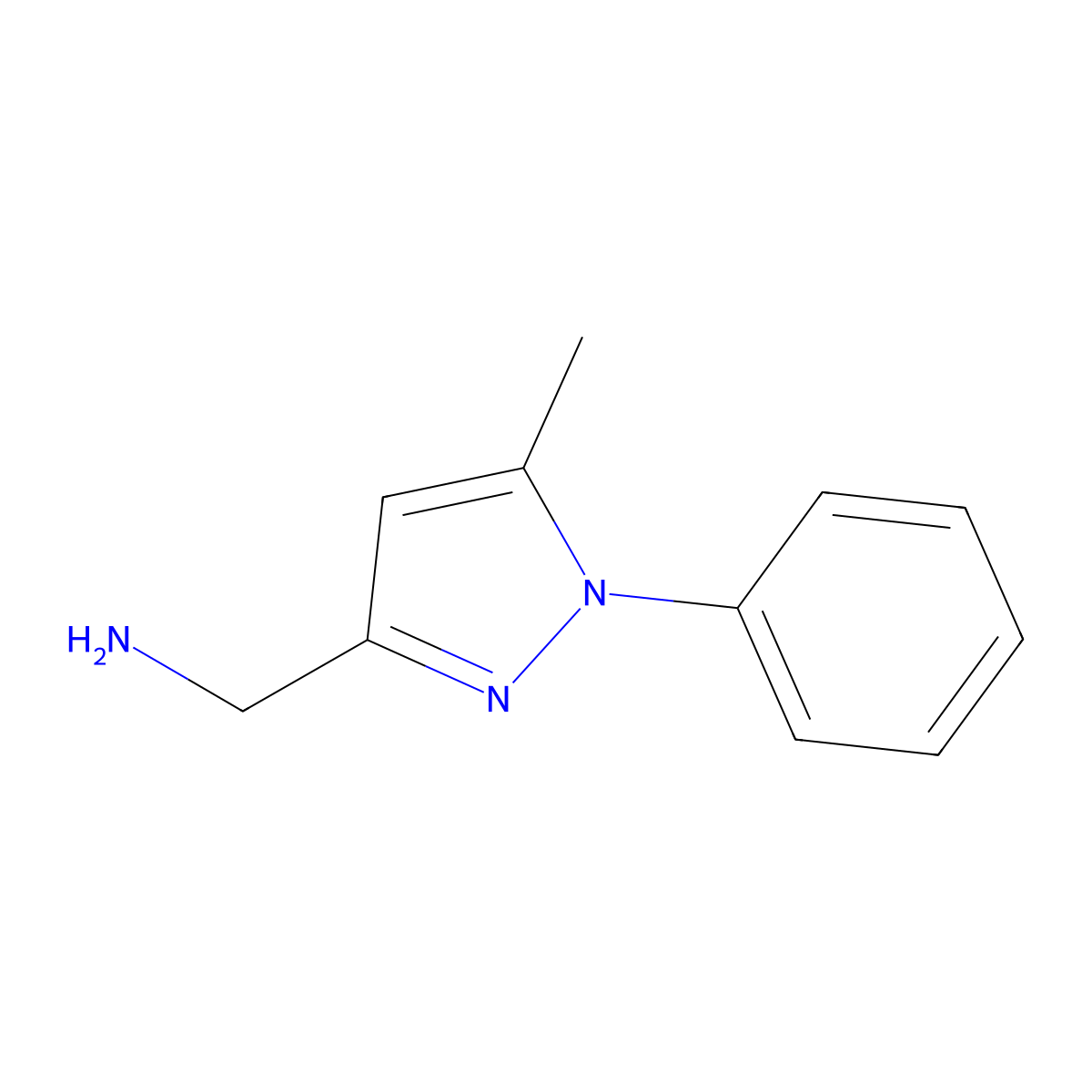 5-Methyl-3-aminomethyl-1-phenylpyrazole molecular structure, CAS 1220348-63-9