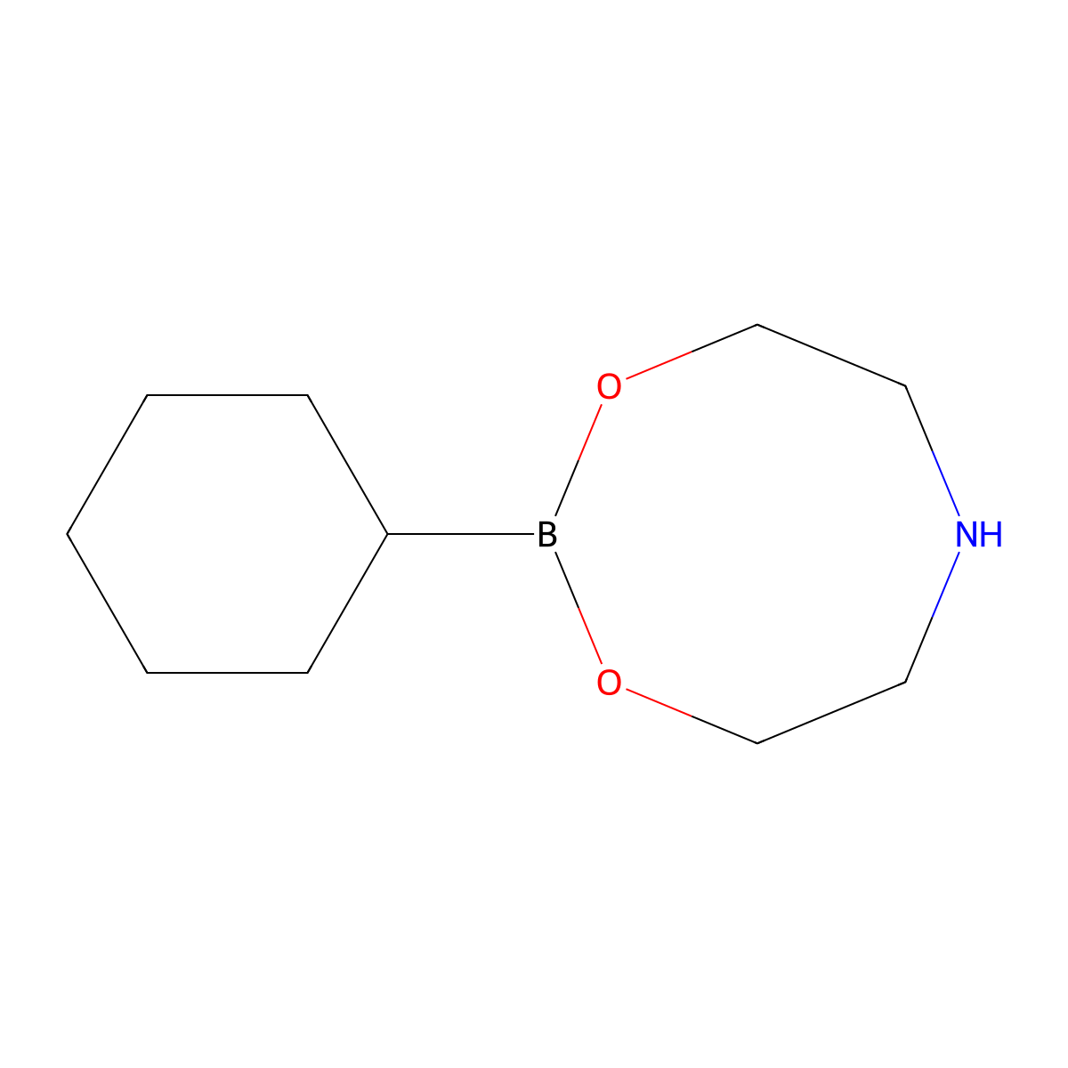 2-Cyclohexyl-1,3,6,2-dioxazaborocane molecular structure, CAS 122035-40-9