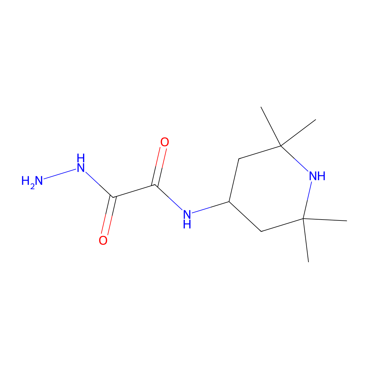 Oxo-((2,2,6,6-tetramethylpiperidin-4-yl)amino)carbonylacetohydrazide molecular structure, CAS 122035-71-6