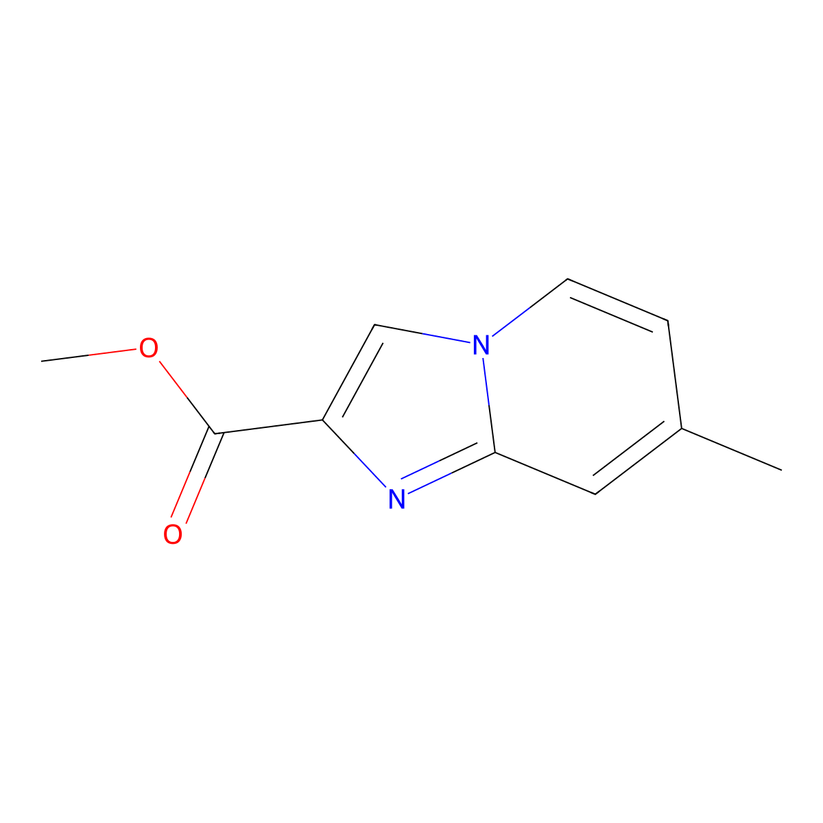 Methyl 7-methylimidazo[1,2-a]pyridine-2-carboxylate molecular structure, CAS 1220397-16-9