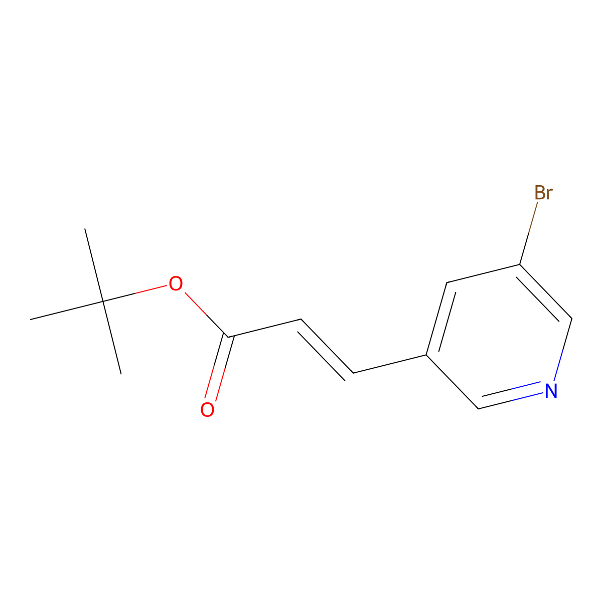 tert-butyl (2E)-3-(5-bromopyridin-3-yl)prop-2-enoate molecular structure, CAS 1220419-39-5