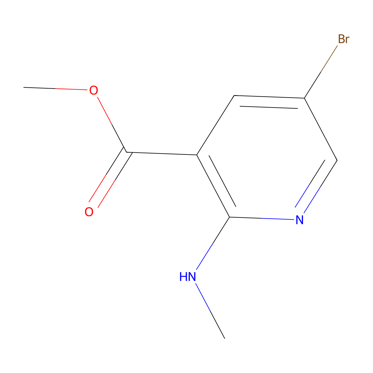 Methyl 5-bromo-2-(methylamino)pyridine-3-carboxylate molecular structure, CAS 1220419-53-3