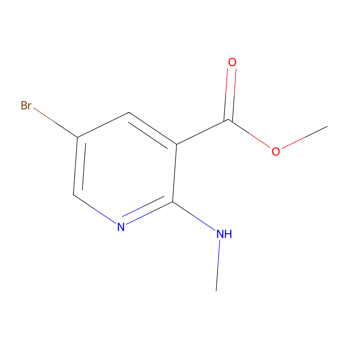 Methyl 5-bromo-2-(methylamino)pyridine-3-carboxylate molecular structure, CAS 1220419-53-3
