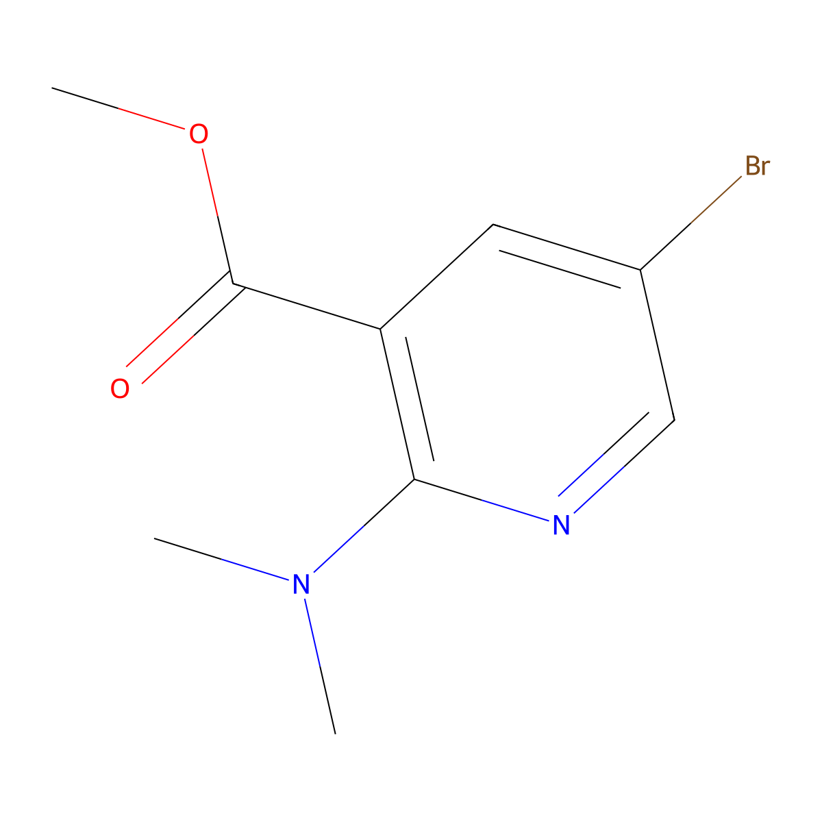 Methyl 5-bromo-2-(dimethylamino)nicotinate molecular structure, CAS 1220419-54-4