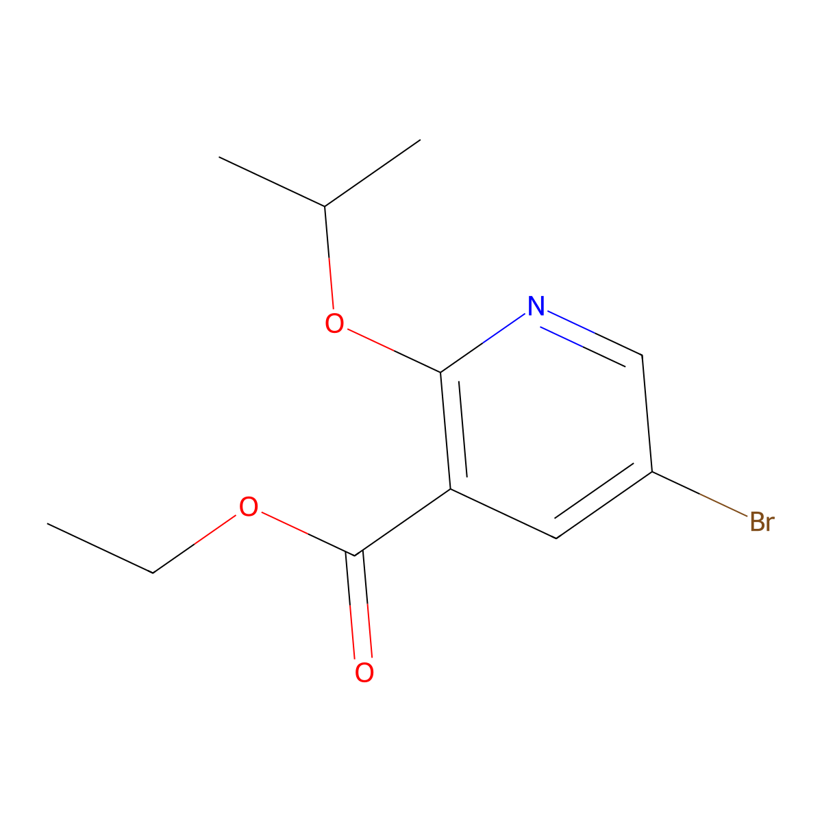 Ethyl 5-bromo-2-(propan-2-yloxy)pyridine-3-carboxylate molecular structure, CAS 1220421-73-7