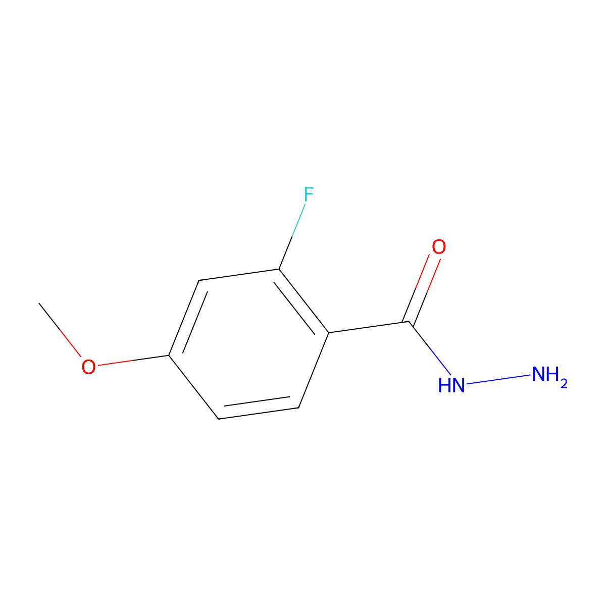 2-Fluoro-4-methoxybenzohydrazide molecular structure, CAS 1220508-38-2