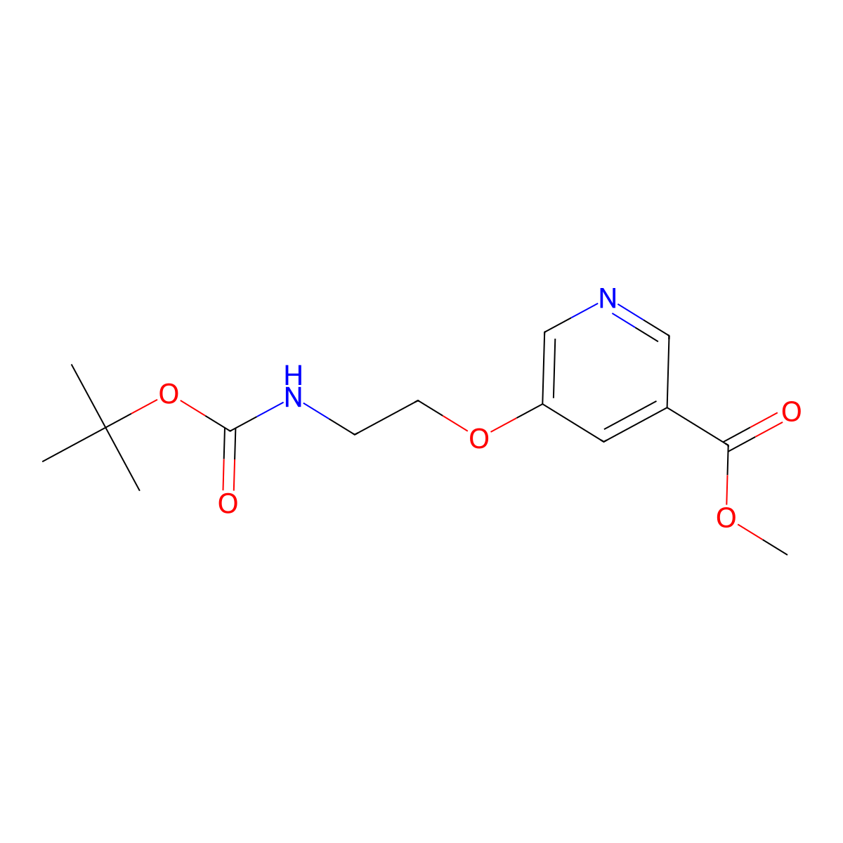 5-(2-Tert-butoxycarbonylamino-ethoxy)-nicotinic acid methyl ester molecular structure, CAS 1220512-28-6