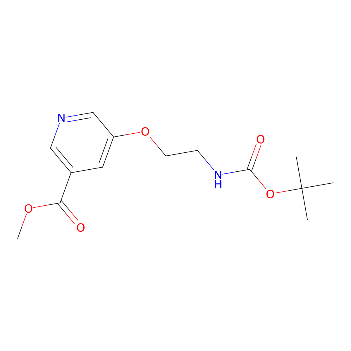 5-(2-Tert-butoxycarbonylamino-ethoxy)-nicotinic acid methyl ester molecular structure, CAS 1220512-28-6