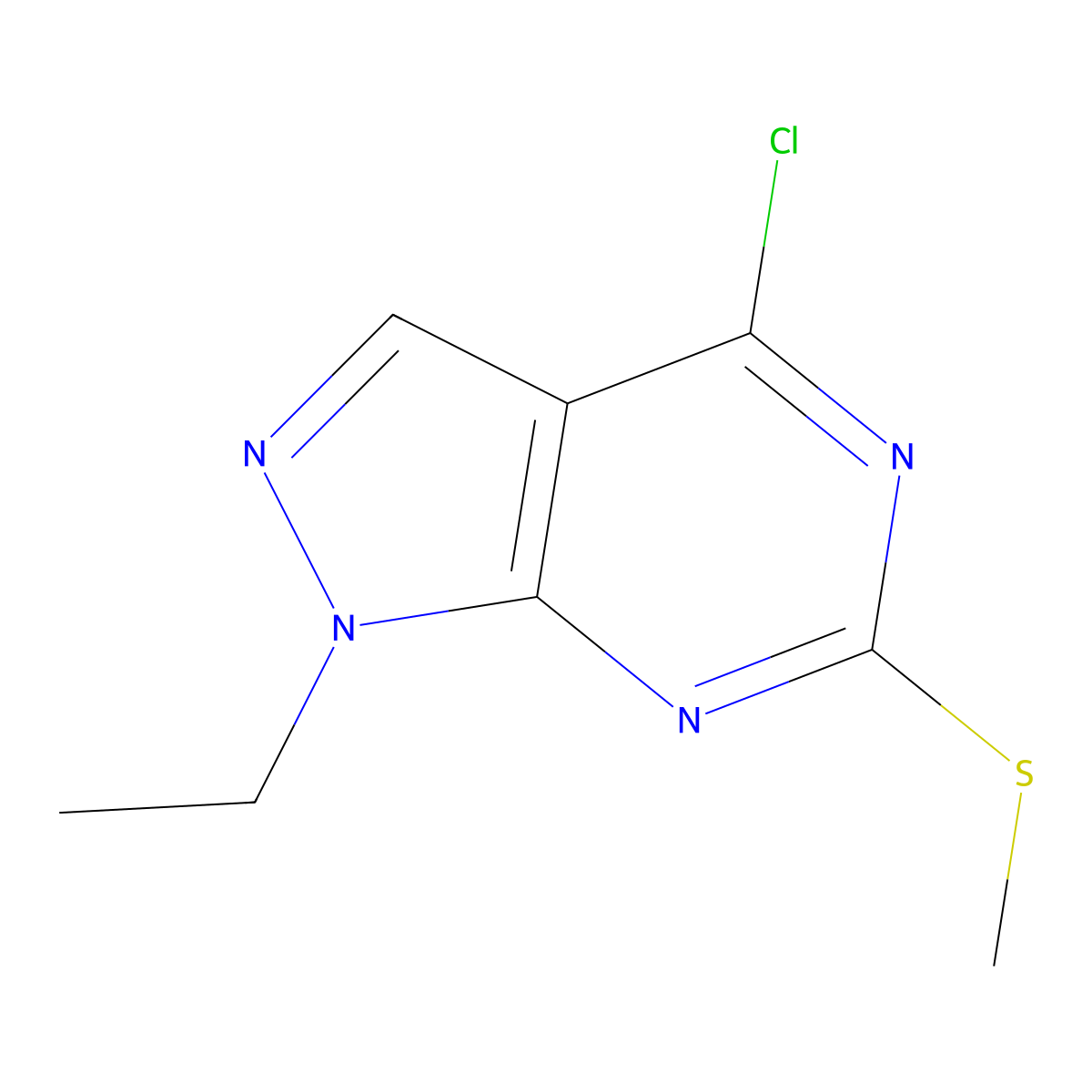 4-Chloro-1-ethyl-6-(methylthio)-1H-pyrazolo[3,4-d]pyrimidine molecular structure, CAS 1220517-81-6