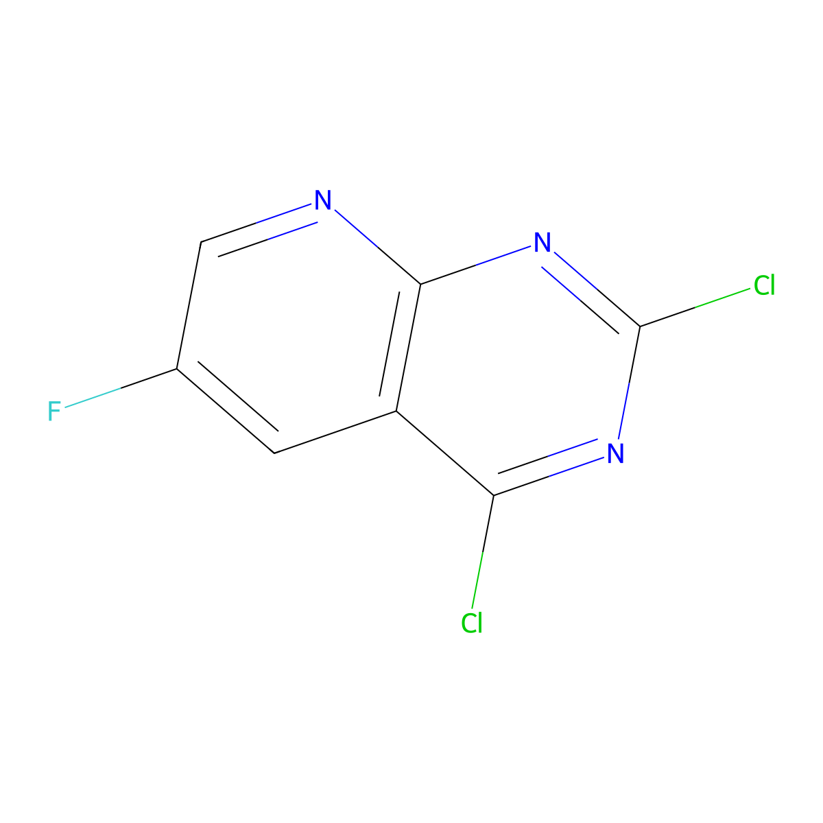 2,4-Dichloro-6-fluoropyrido[2,3-d]pyrimidine molecular structure, CAS 1220518-09-1
