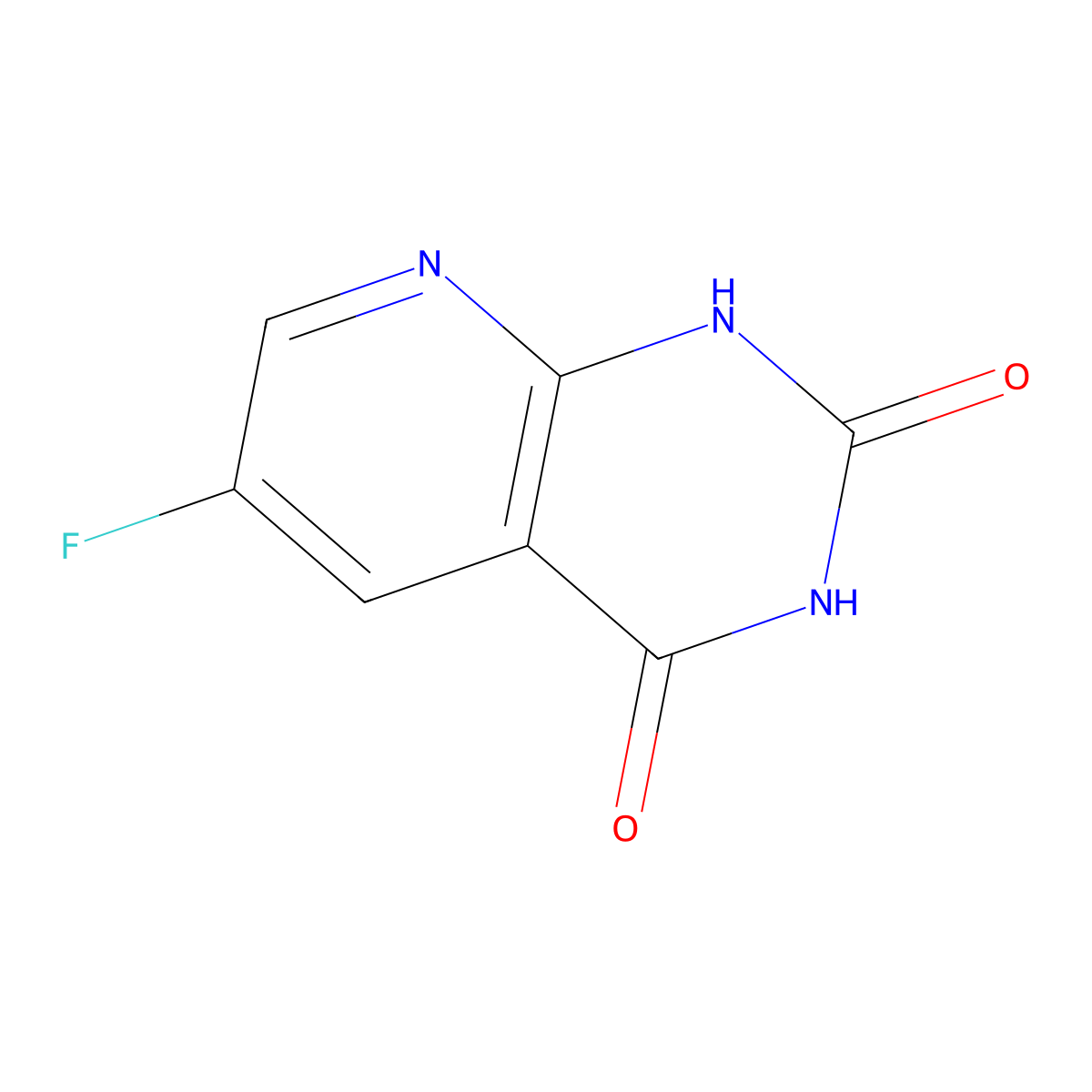 6-Fluoropyrido[2,3-d]pyrimidine-2,4-diol molecular structure, CAS 1220518-10-4