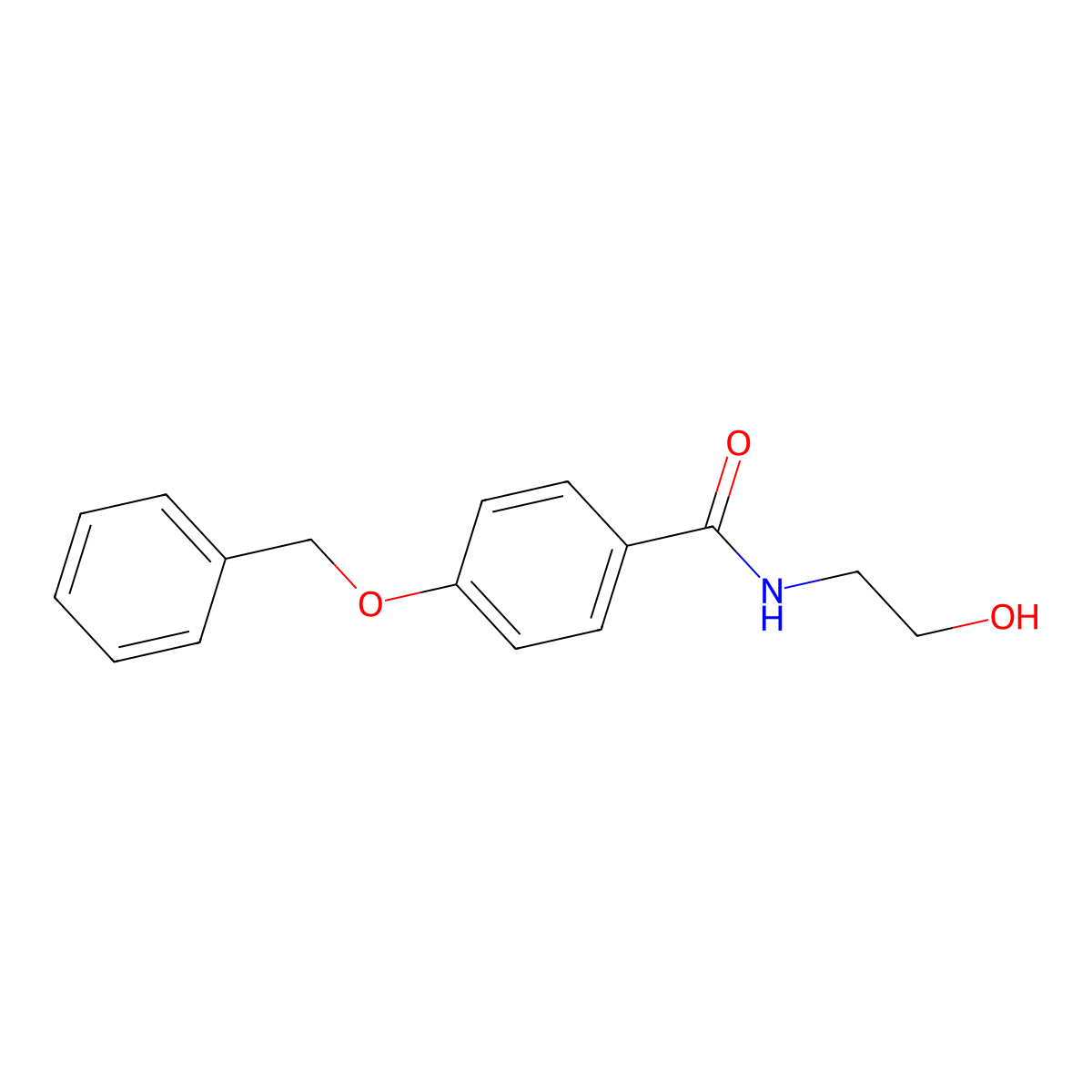 Benzamide, N-(2-hydroxyethyl)-4-(phenylmethoxy)- molecular structure, CAS 122053-75-2