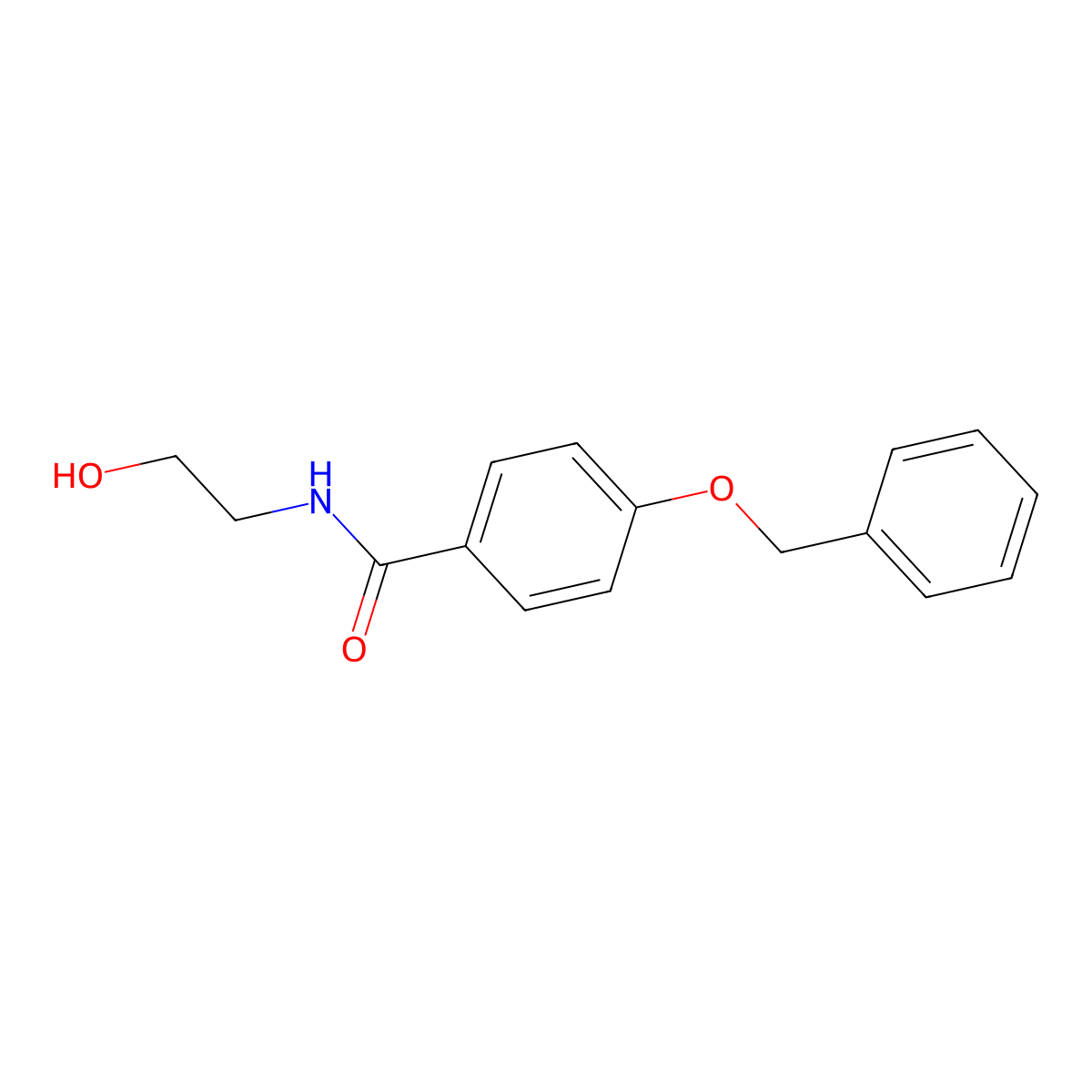 Benzamide, N-(2-hydroxyethyl)-4-(phenylmethoxy)- molecular structure, CAS 122053-75-2