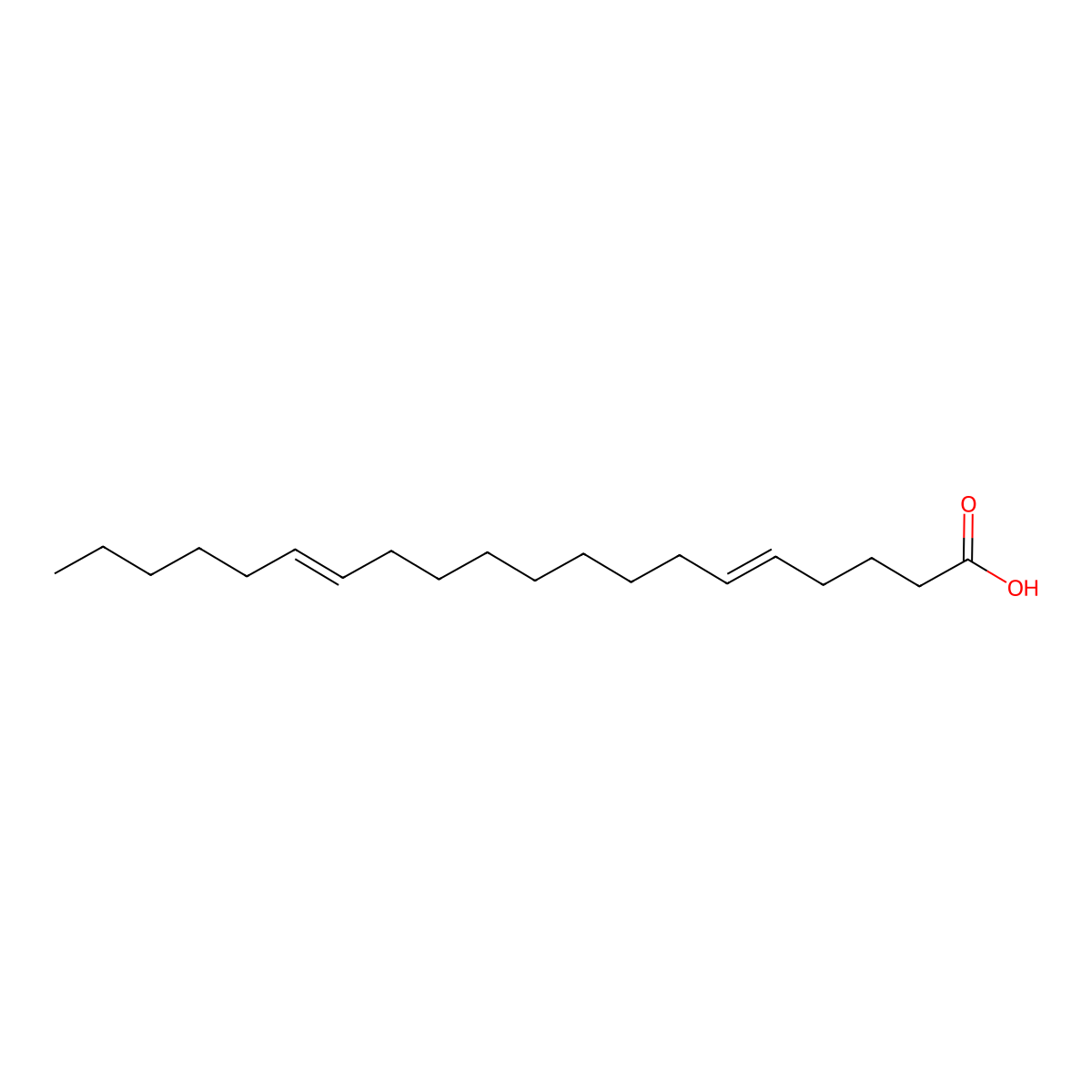 Icosa-5,14-dienoic acid molecular structure, CAS 122055-58-7