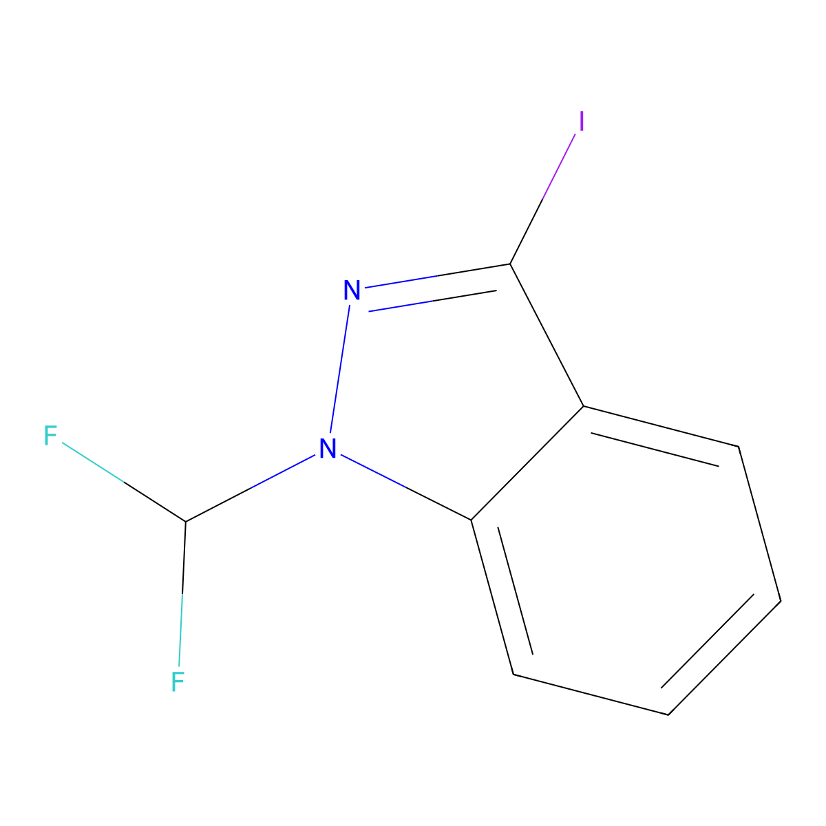 1-(difluoromethyl)-3-iodo-1H-indazole molecular structure, CAS 1220572-58-6