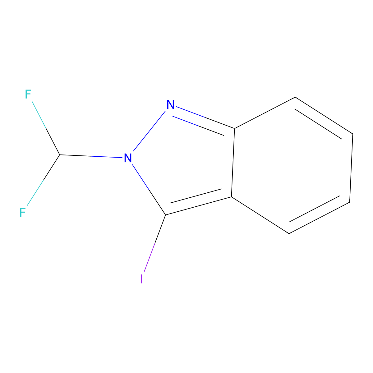 2-(difluoromethyl)-3-iodo-2H-indazole molecular structure, CAS 1220572-59-7
