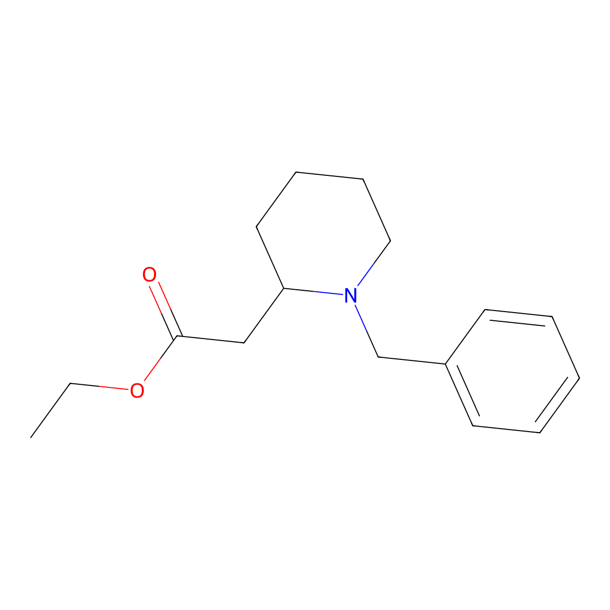 Ethyl 1-benzyl-2-piperidineacetate molecular structure, CAS 122059-35-2