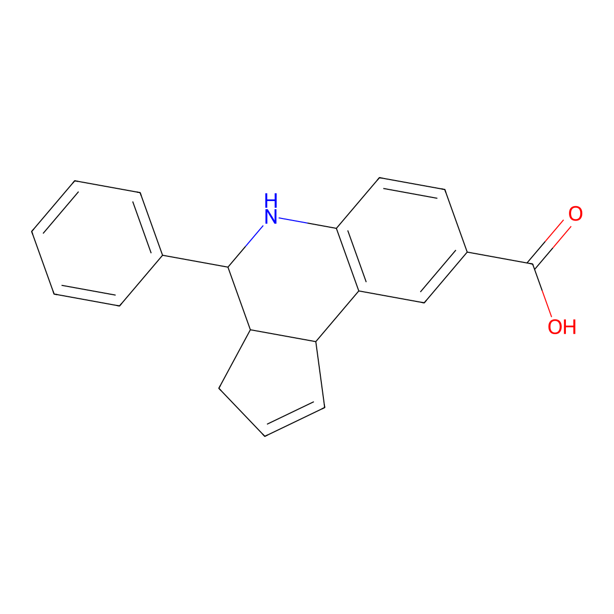4-phenyl-3a,4,5,9b-tetrahydro-3H-cyclopenta[c]quinoline-8-carboxylic acid molecular structure, CAS 122059-86-3