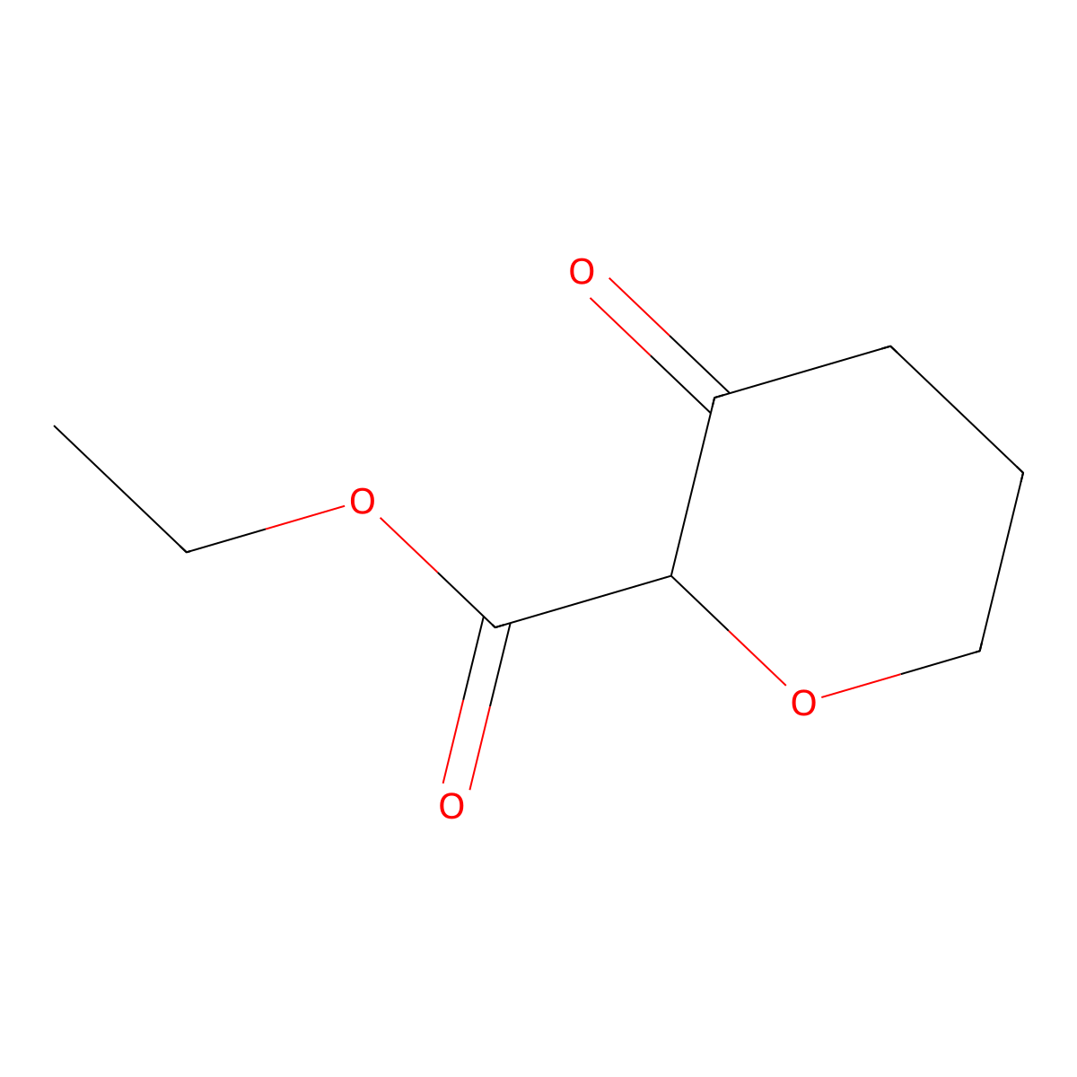 Ethyl 3-oxooxane-2-carboxylate molecular structure, CAS 122061-03-4