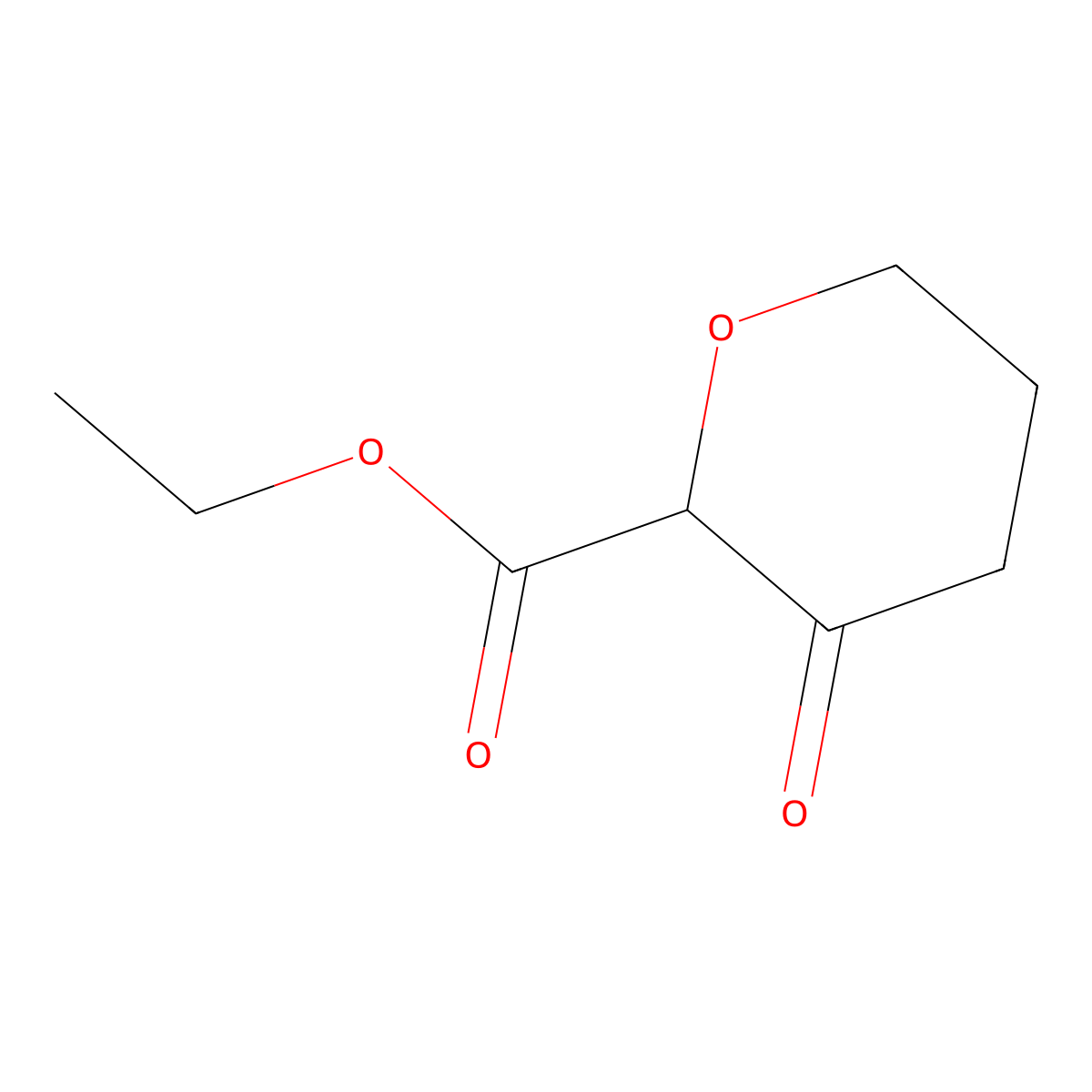 Ethyl 3-oxooxane-2-carboxylate molecular structure, CAS 122061-03-4