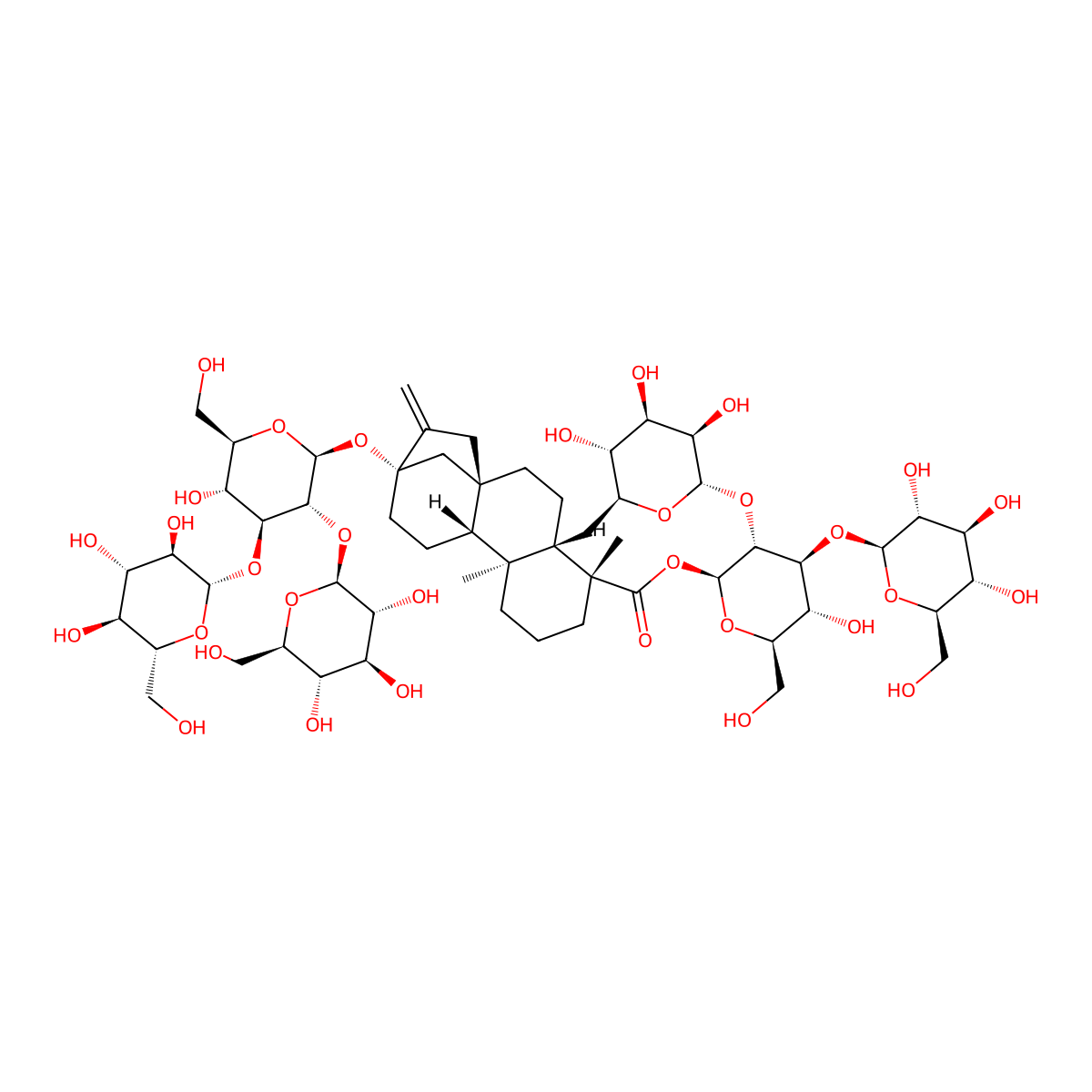 Rebaudioside N molecular structure, CAS 1220616-46-5