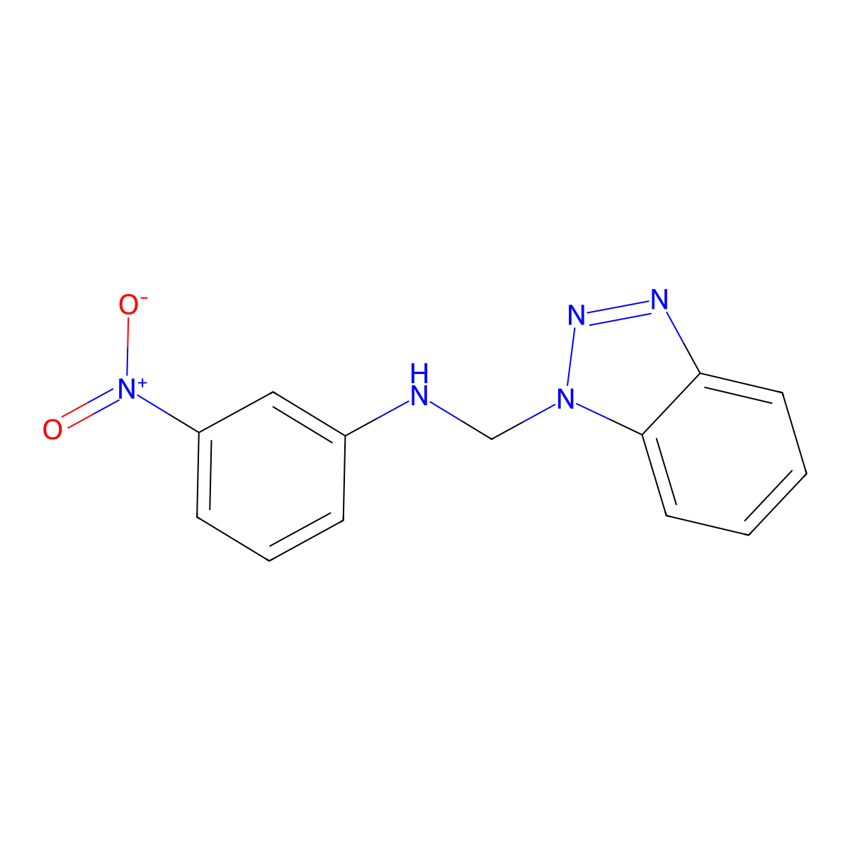 Benzotriazol-1-ylmethyl-(3-nitro-phenyl)-amine molecular structure, CAS 122062-65-1