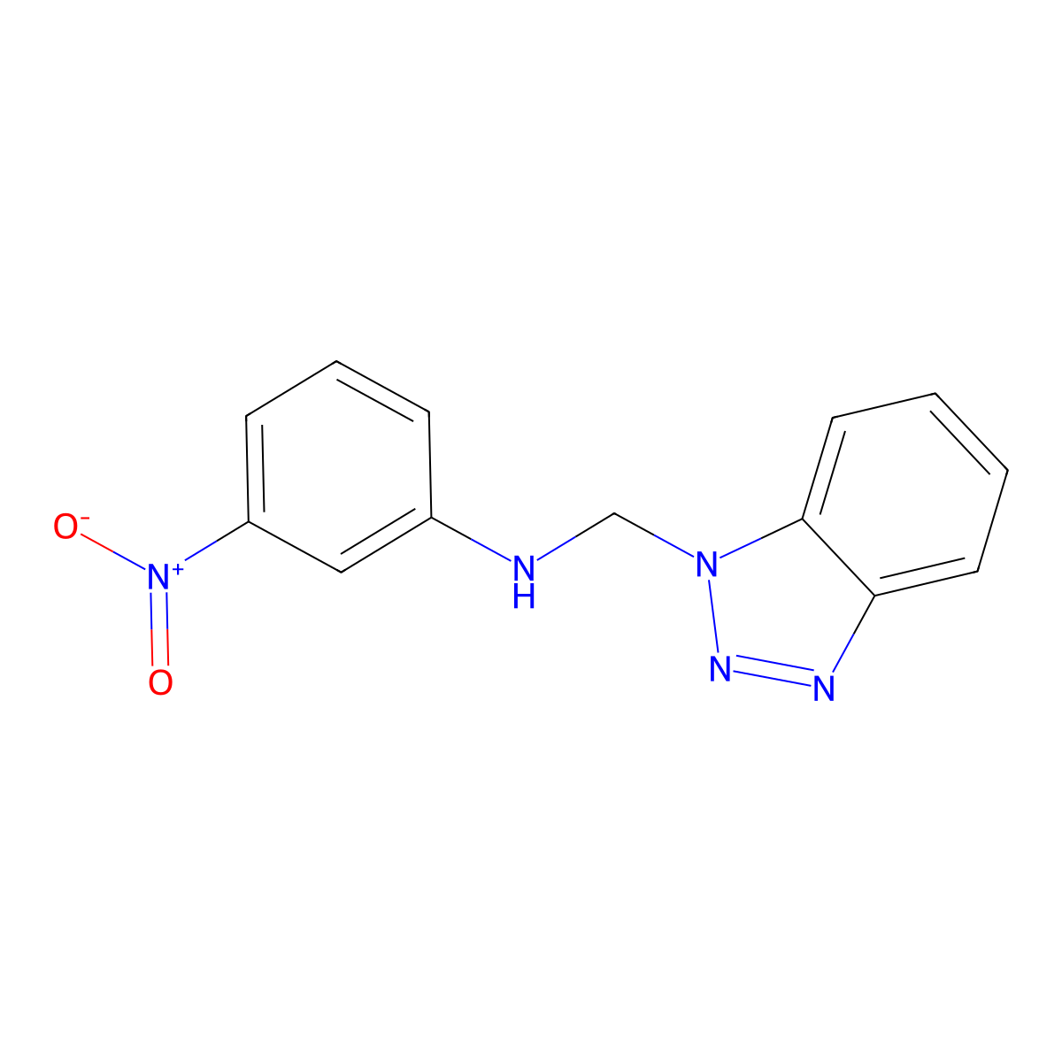 Benzotriazol-1-ylmethyl-(3-nitro-phenyl)-amine molecular structure, CAS 122062-65-1