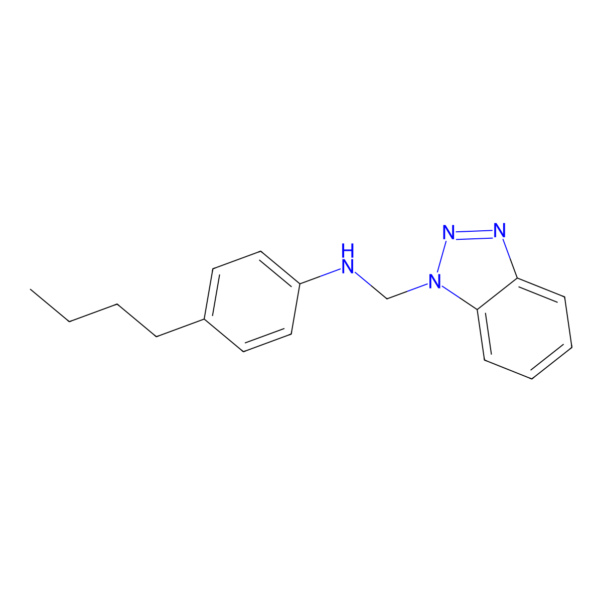 N-(1H-1,2,3-benzotriazol-1-ylmethyl)-4-butylaniline molecular structure, CAS 122062-66-2