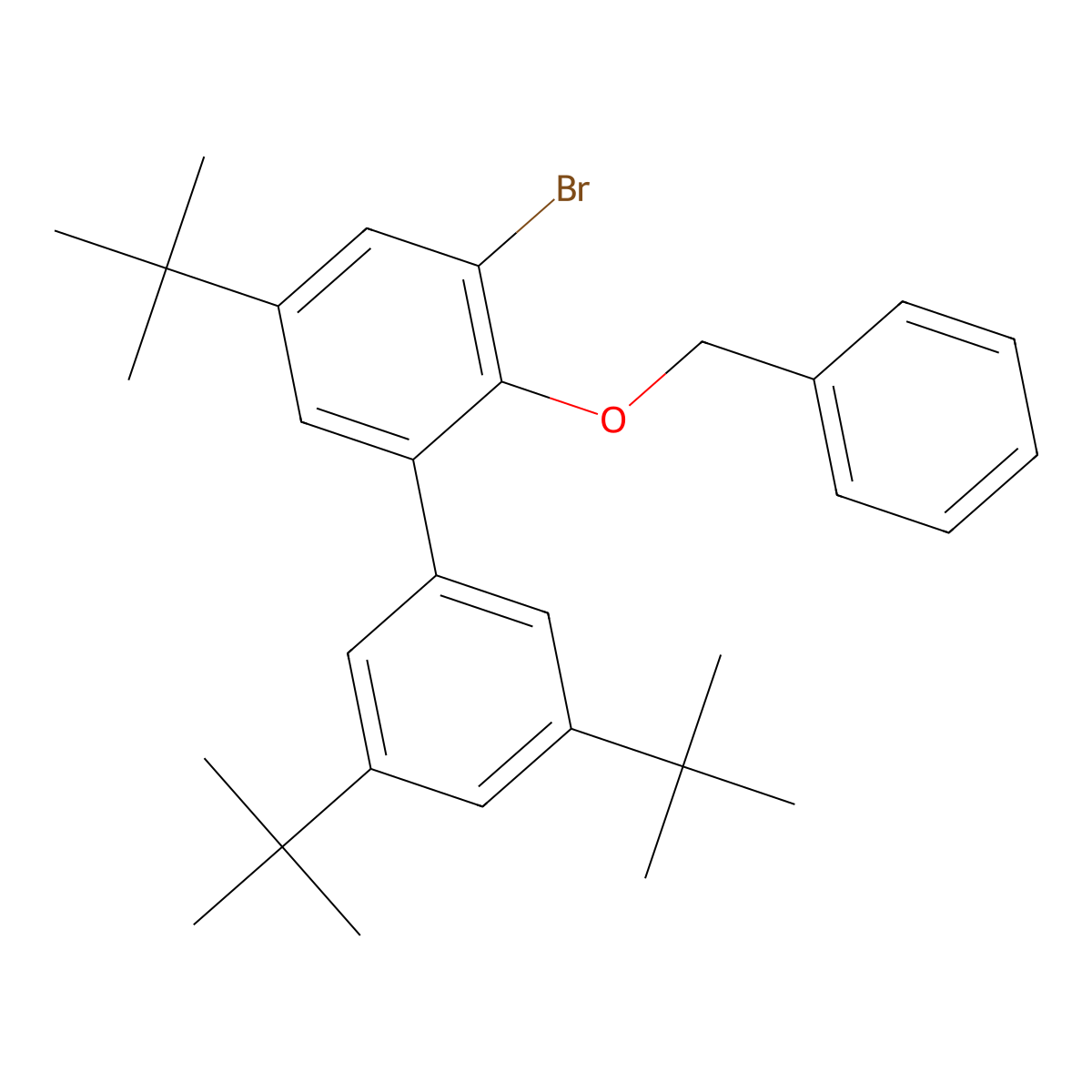 3-Bromo-3',5,5'-tris(1,1-dimethylethyl)-2-(phenylmethoxy)-1,1'-biphenyl molecular structure, CAS 1220625-08-0