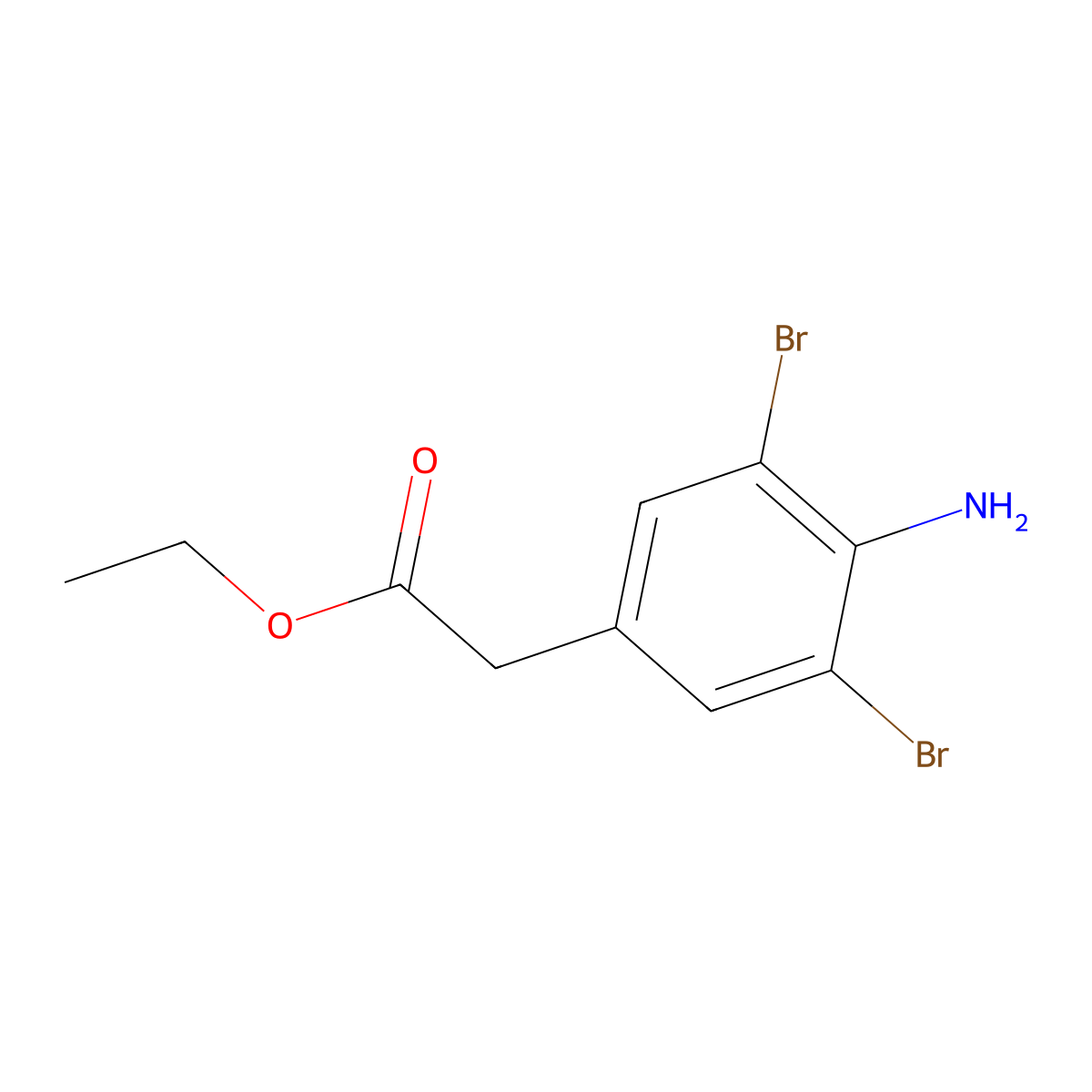 Ethyl 2-(4-amino-3,5-dibromophenyl)acetate molecular structure, CAS 122063-99-4