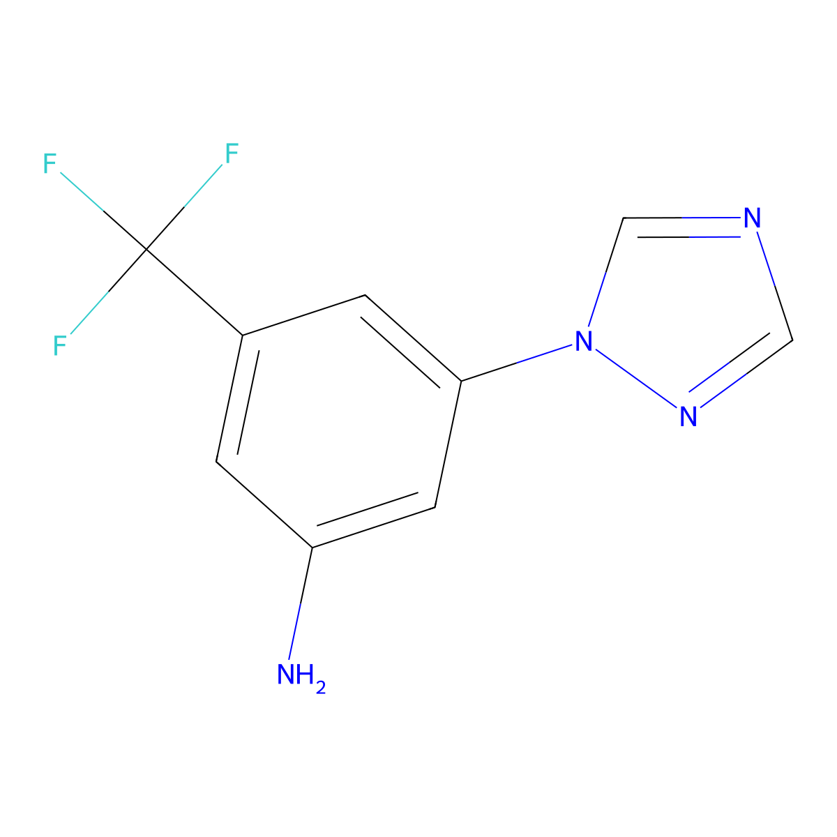 3-(1H-1,2,4-Triazol-1-YL)-5-(trifluoromethyl)aniline molecular structure, CAS 1220630-55-6