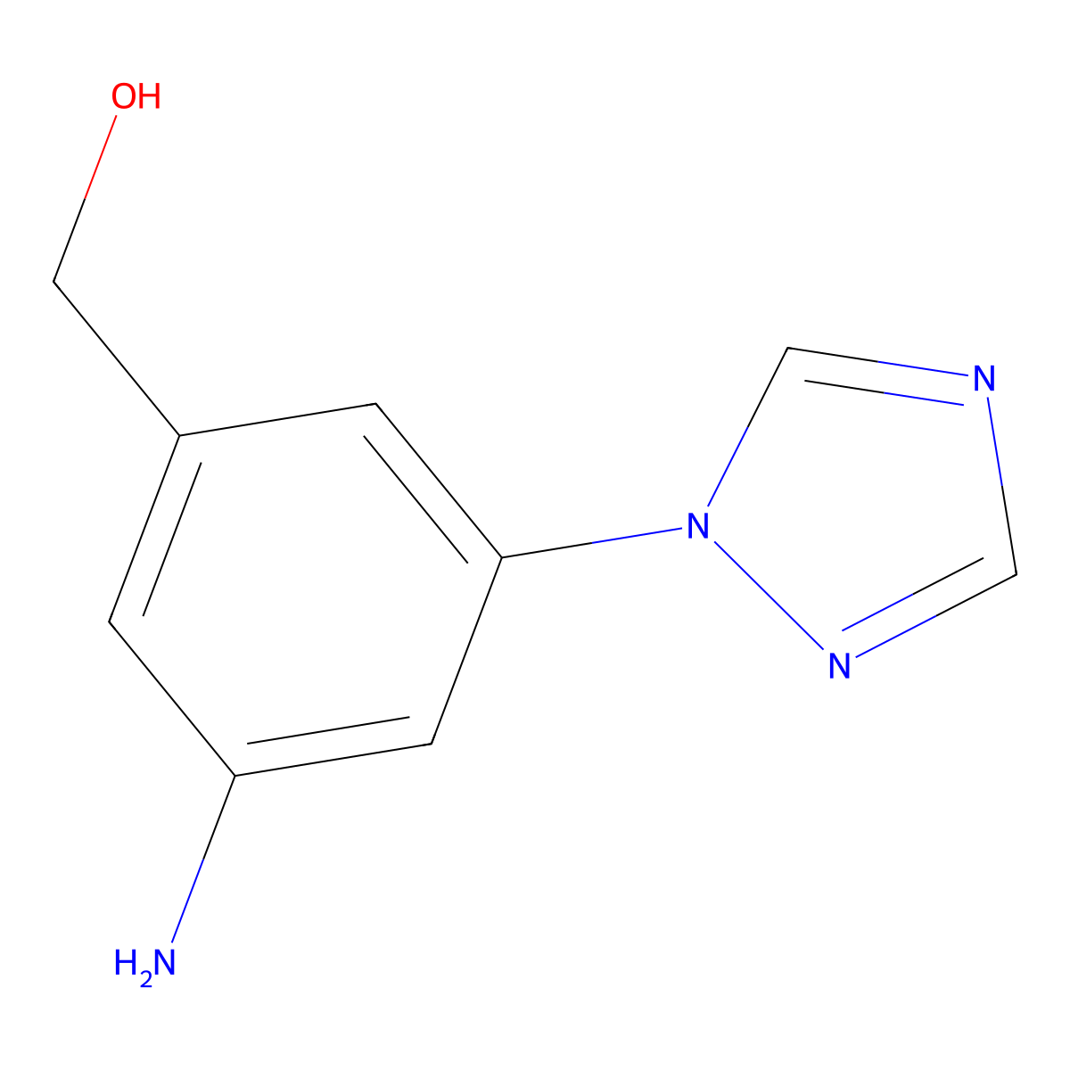 (3-amino-5-(1H-1,2,4-triazol-1-yl)phenyl)methanol molecular structure, CAS 1220630-61-4