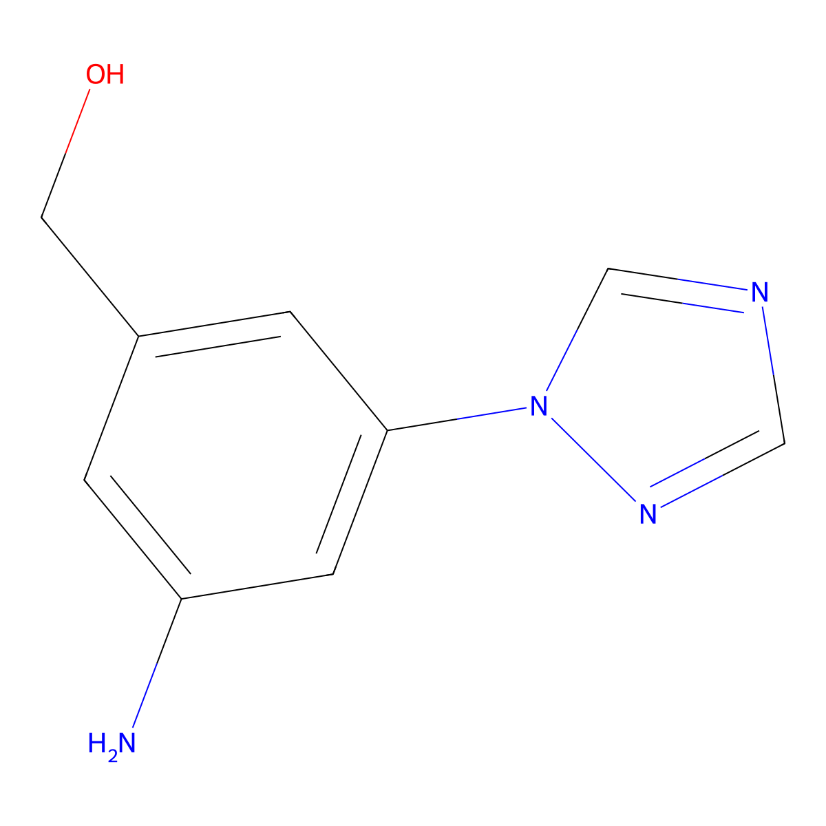 (3-amino-5-(1H-1,2,4-triazol-1-yl)phenyl)methanol molecular structure, CAS 1220630-61-4