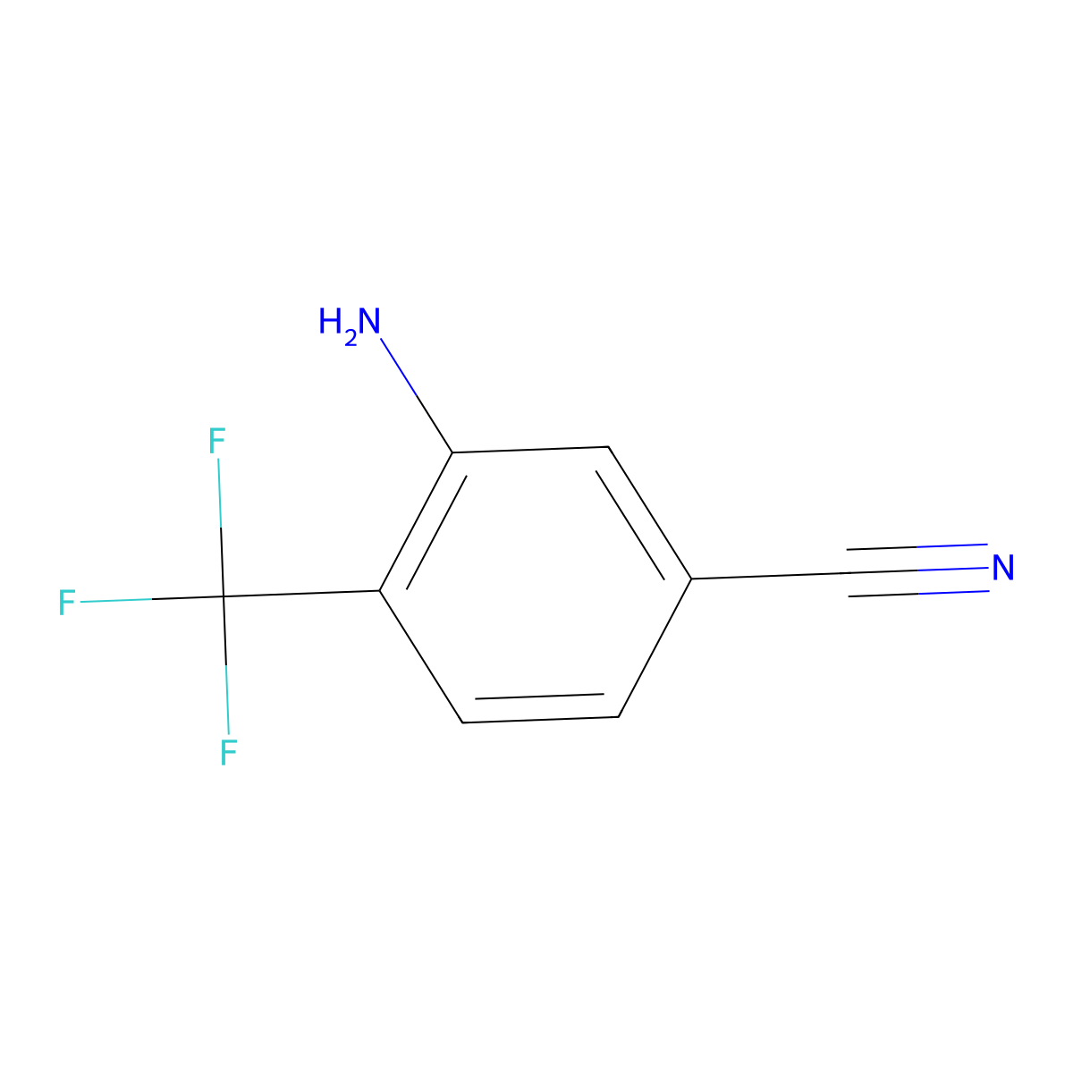 3-Amino-4-(trifluoromethyl)benzonitrile molecular structure, CAS 1220630-83-0