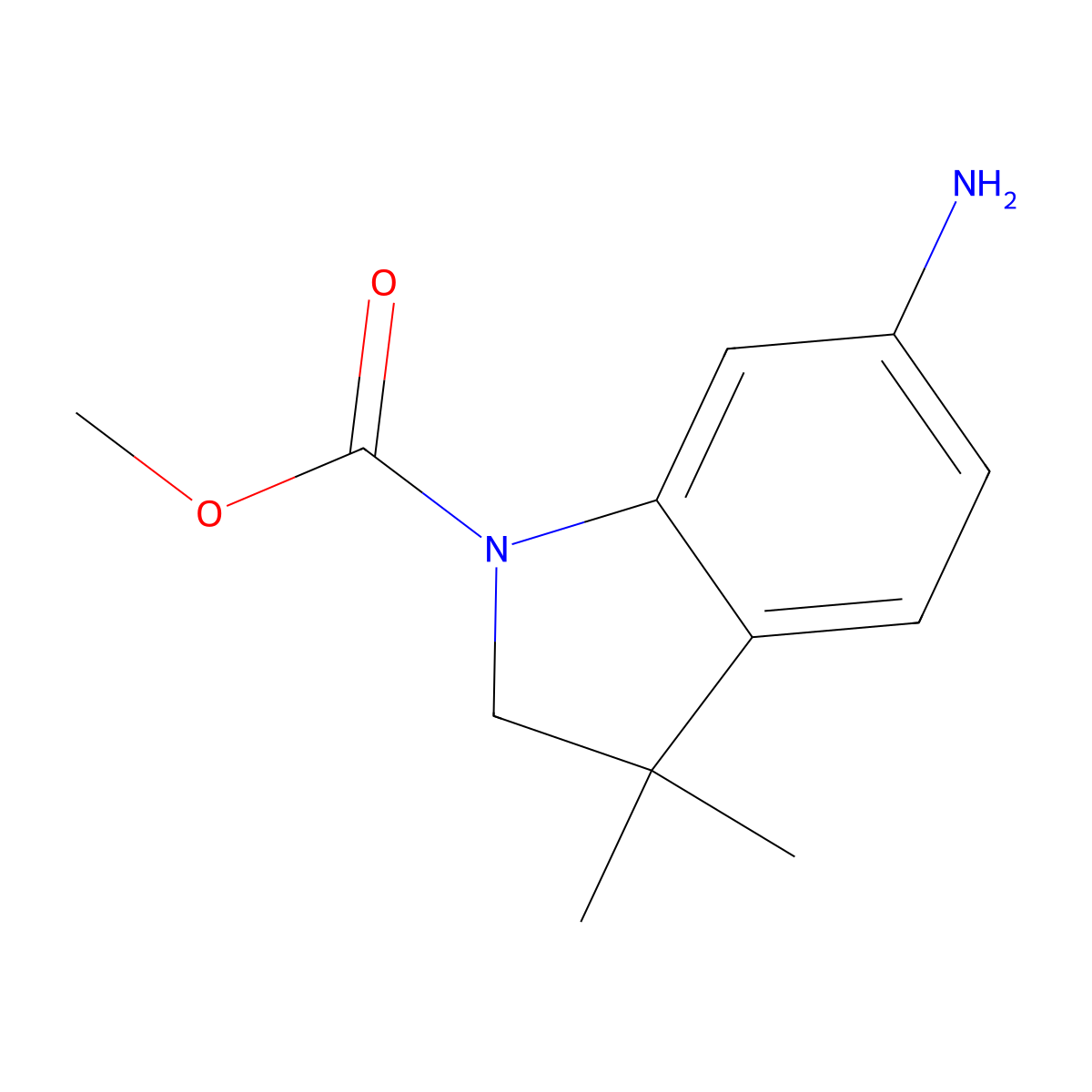 Methyl 6-amino-3,3-dimethylindoline-1-carboxylate molecular structure, CAS 1220631-19-5